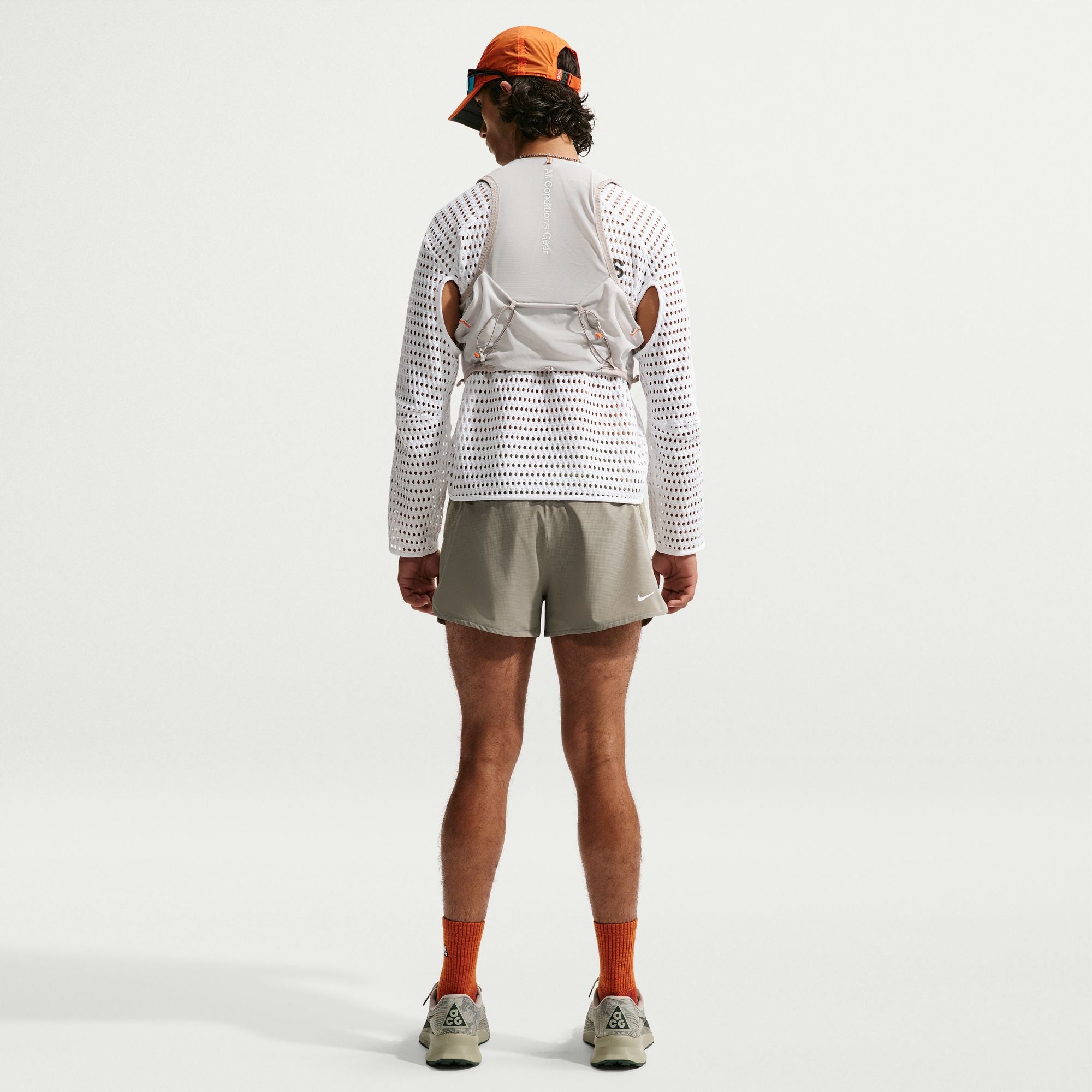 person wearing Light Army/white Shorts on a white background