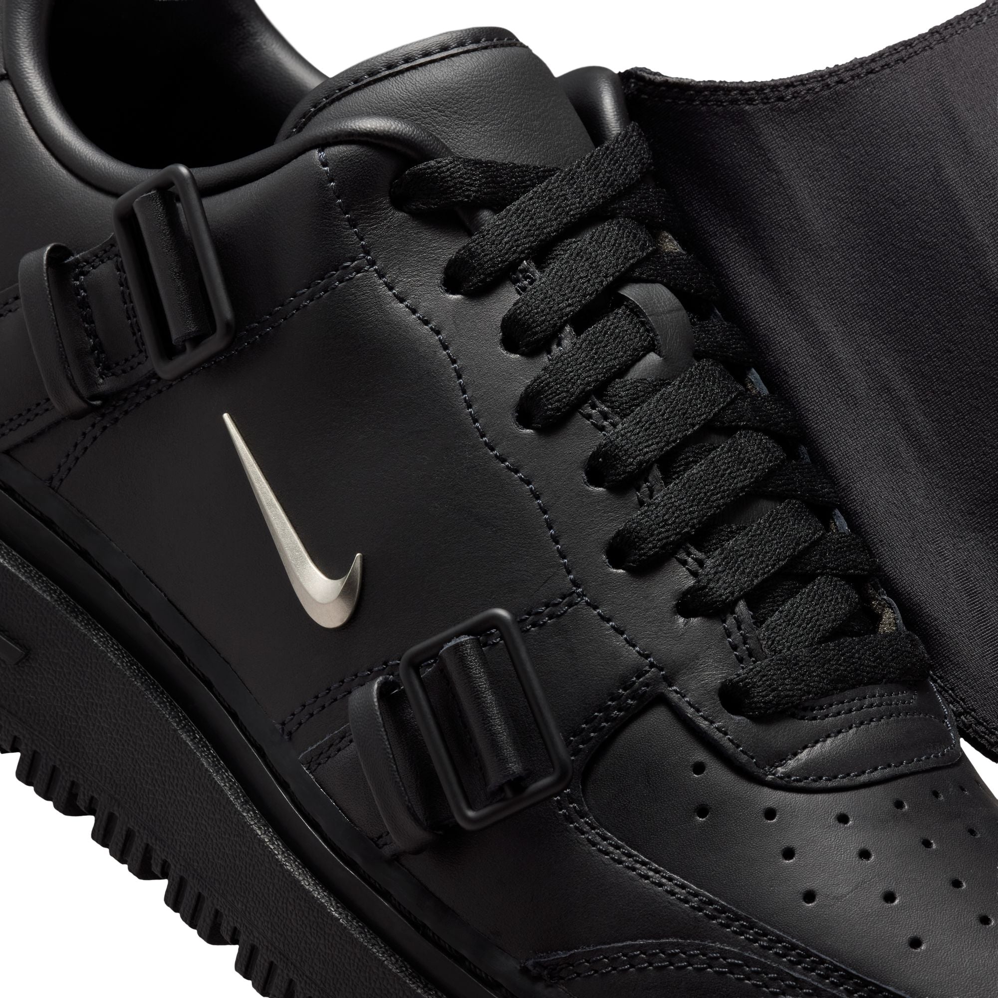 black sneakers on a white background