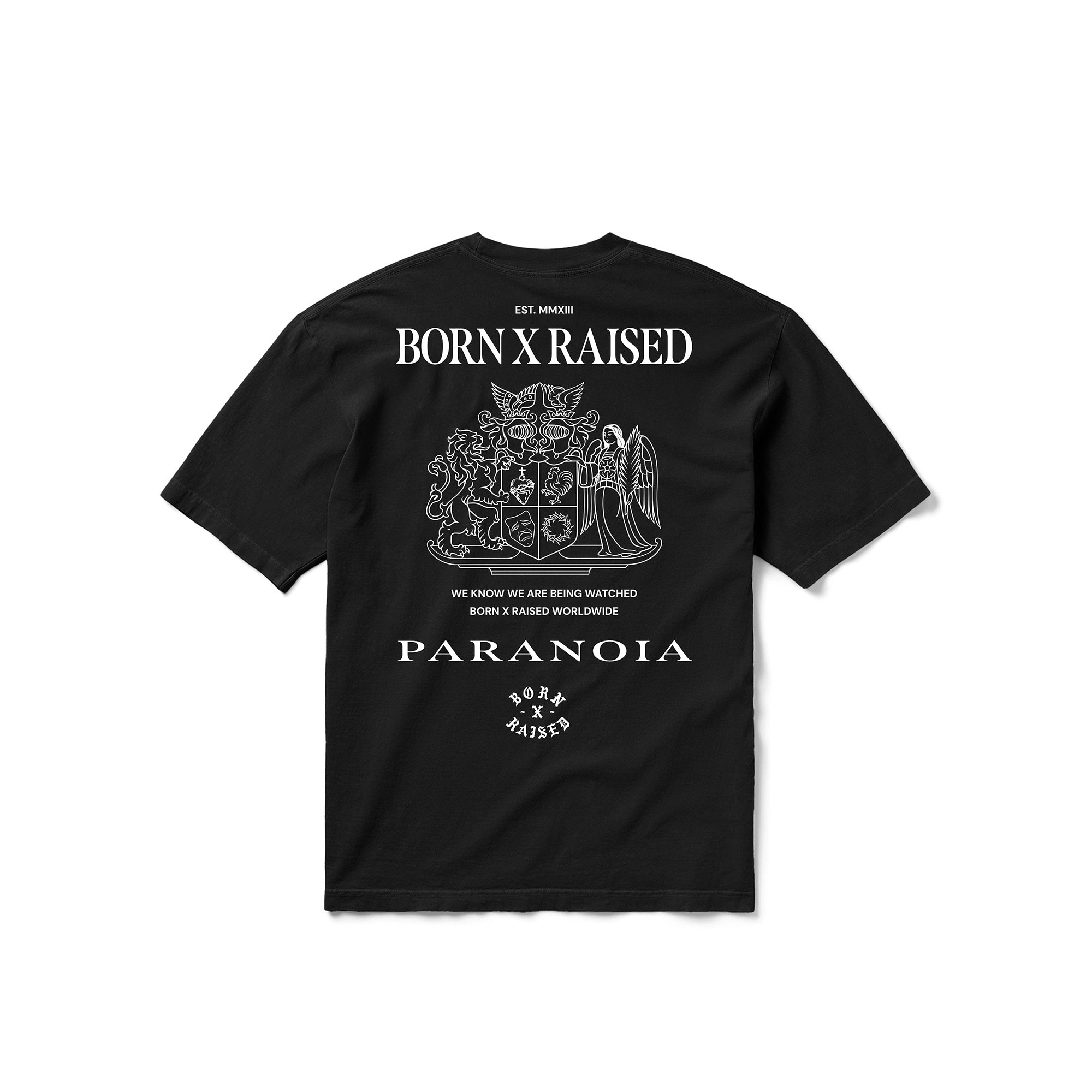 Born X Raised Mens Paranoia Crest Tee