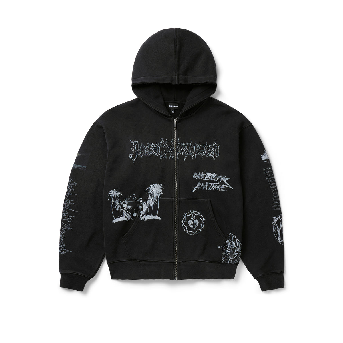 Born X Raised Mens LLorona Zip Up Hoodie