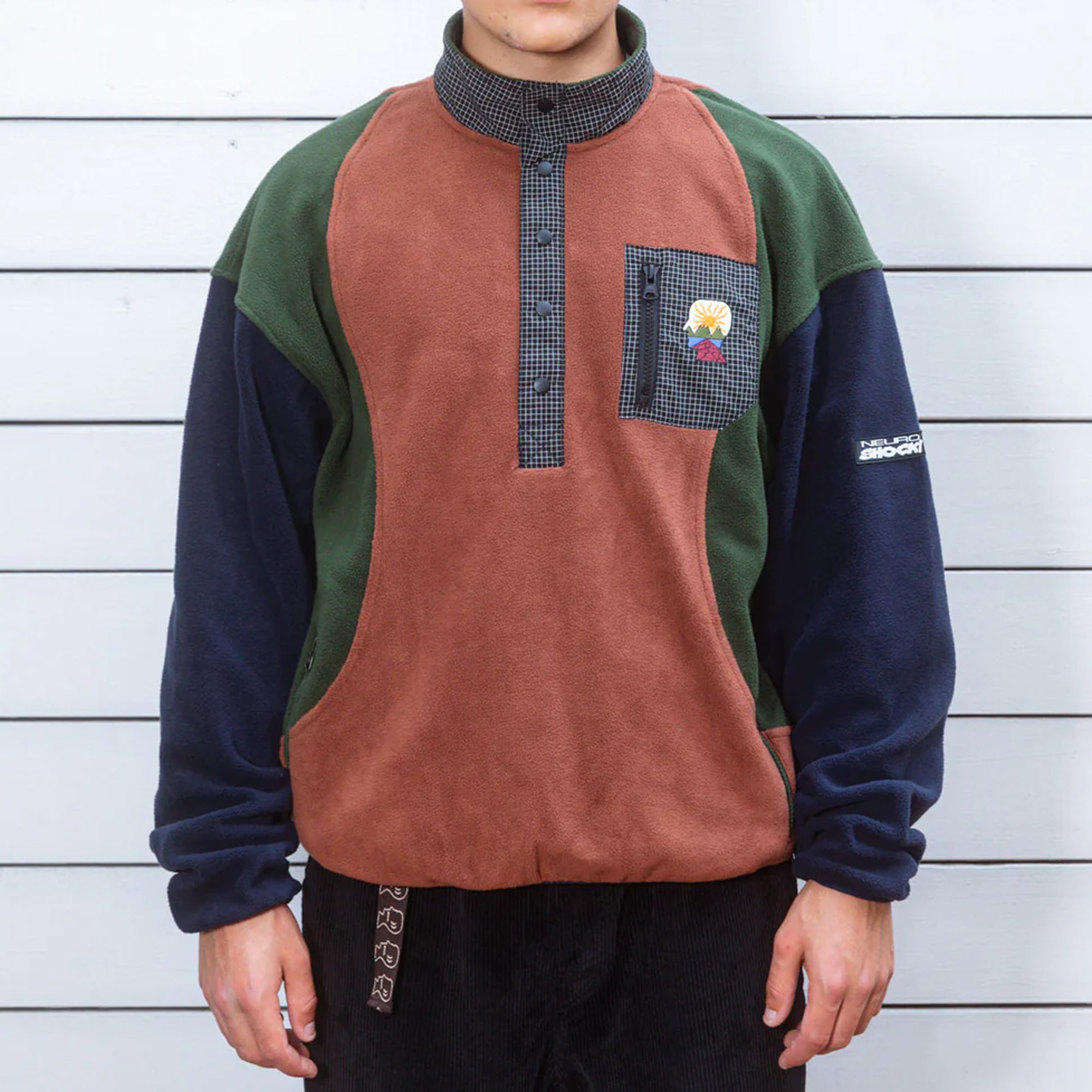 Brain Dead Mens Equipment Ripstop Pullover Fleece Jacket