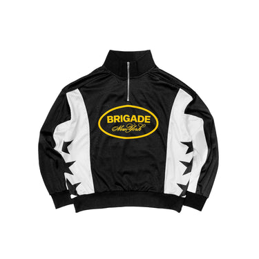 Brigade Mens Black Quarter Zip Motocross Jersey