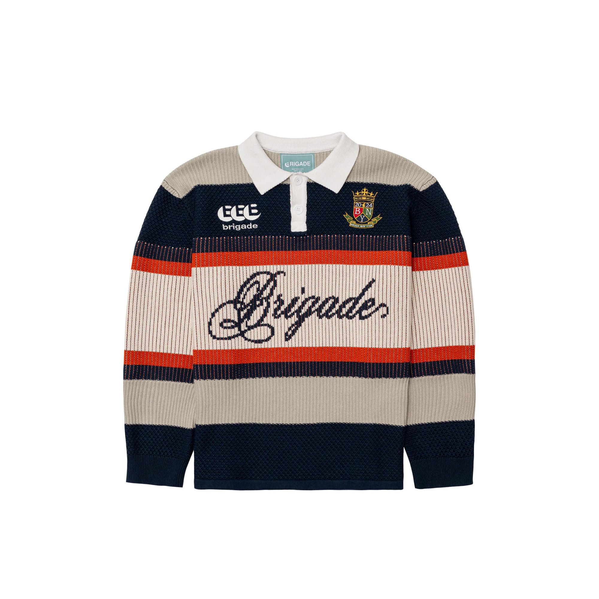 Brigade Mens Knitted Long Sleeve Rugby Shirt card image