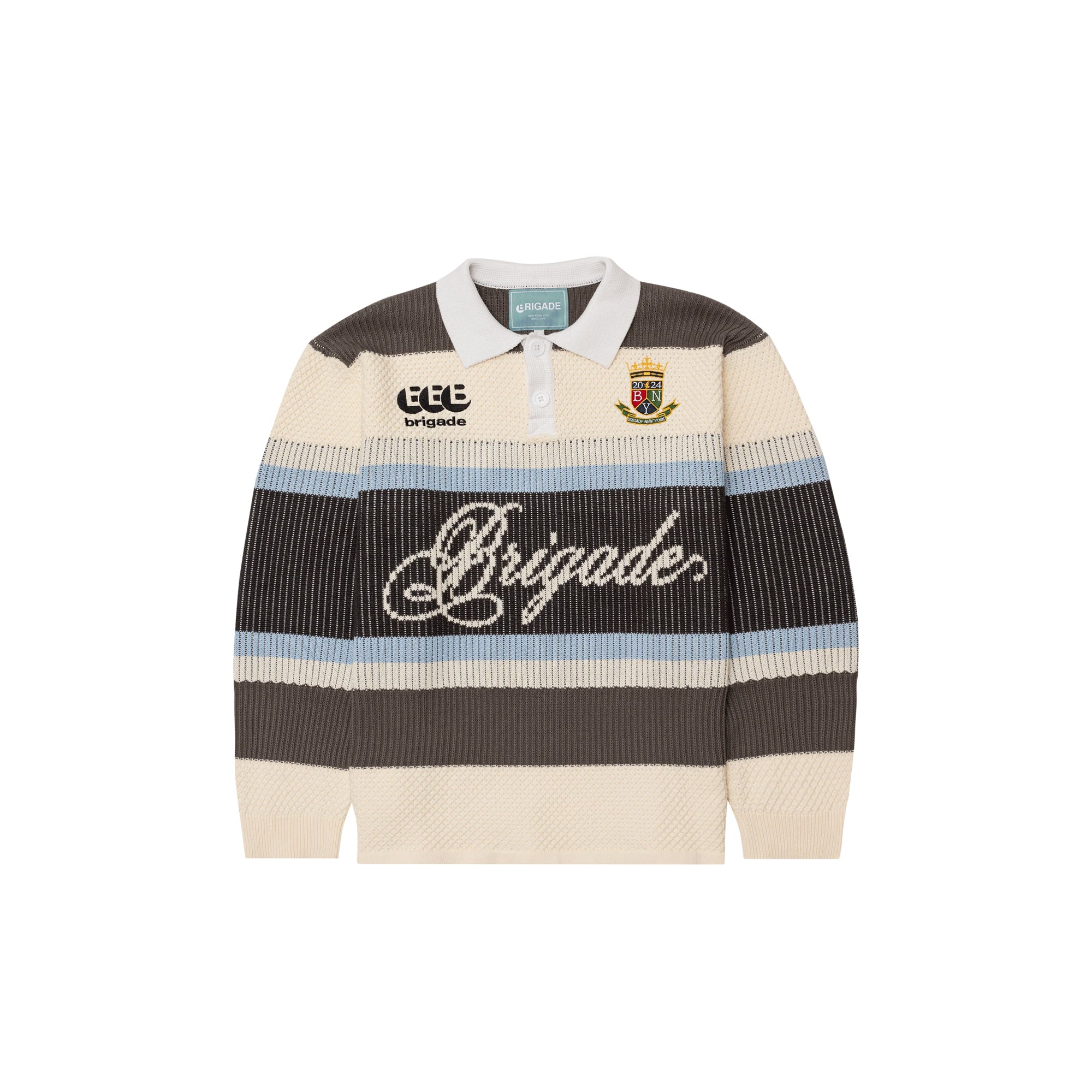 Brigade Mens Knitted Long Sleeve Rugby Shirt card image