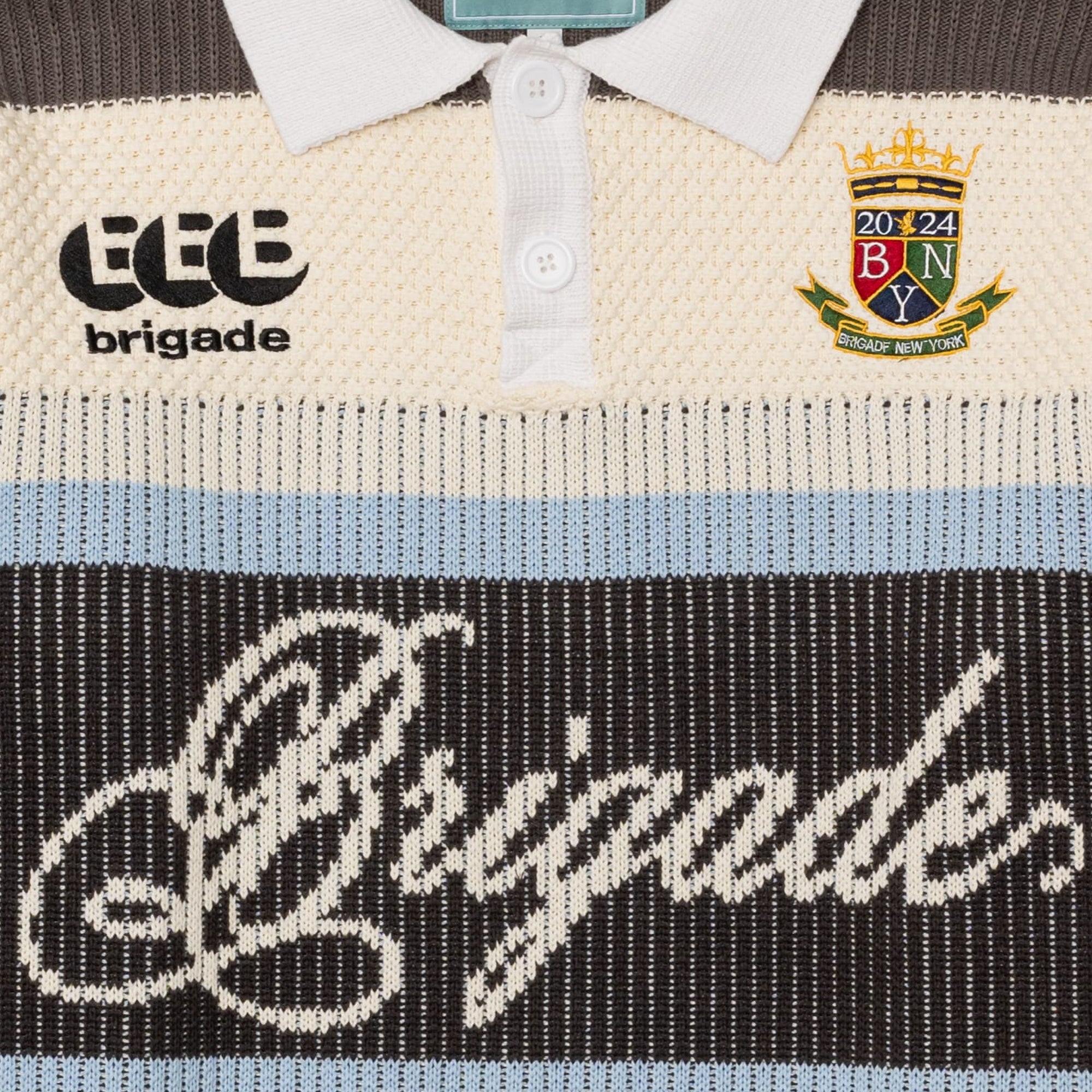 Brigade Mens Knitted Long Sleeve Rugby Shirt