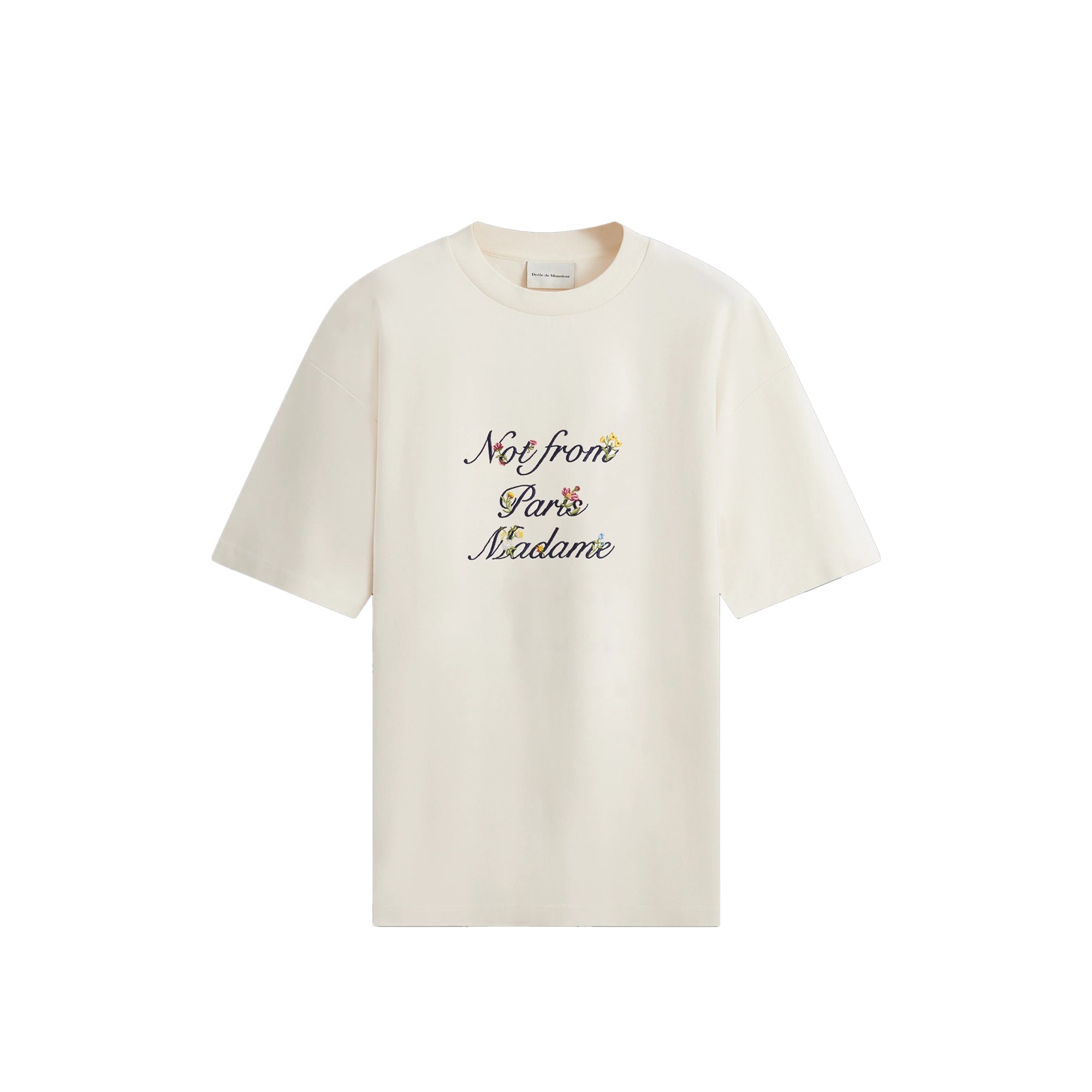 Drole de Monsieur Mens Le T-shirt Slogan a Fleurs