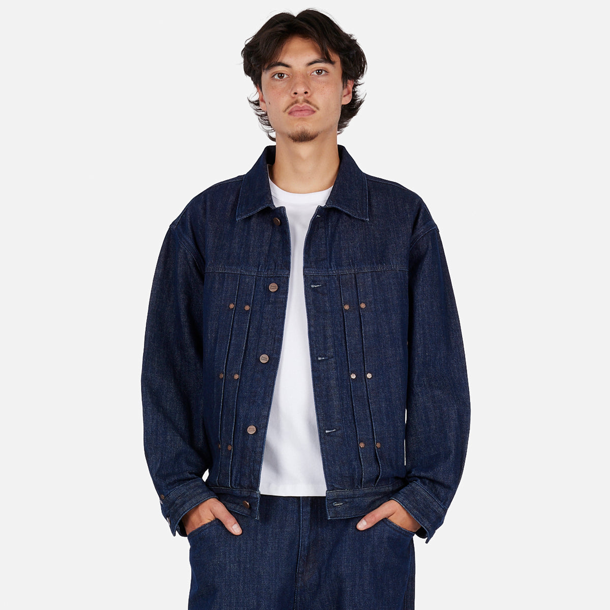 Dime Mens Pleated Denim Jacket