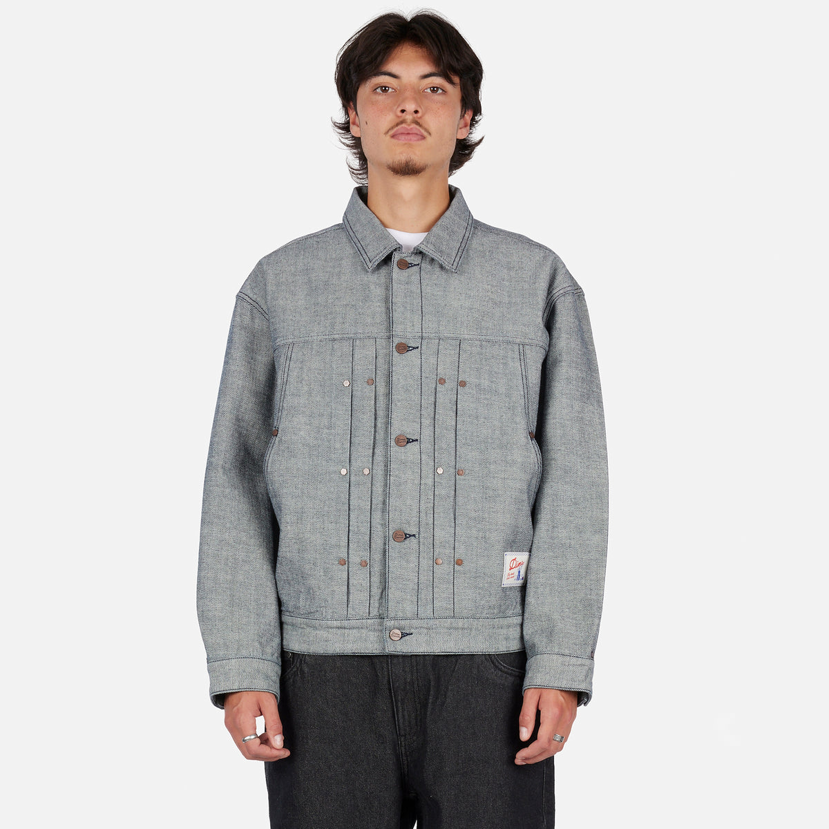 Dime Mens Pleated Denim Jacket