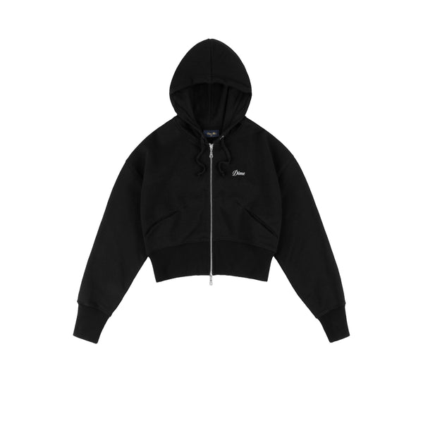 ディムモアール Dim Moire ZIP upクロップドトップ ブラック Dime Womens Cropped Zip Hoodie – Extra Butter