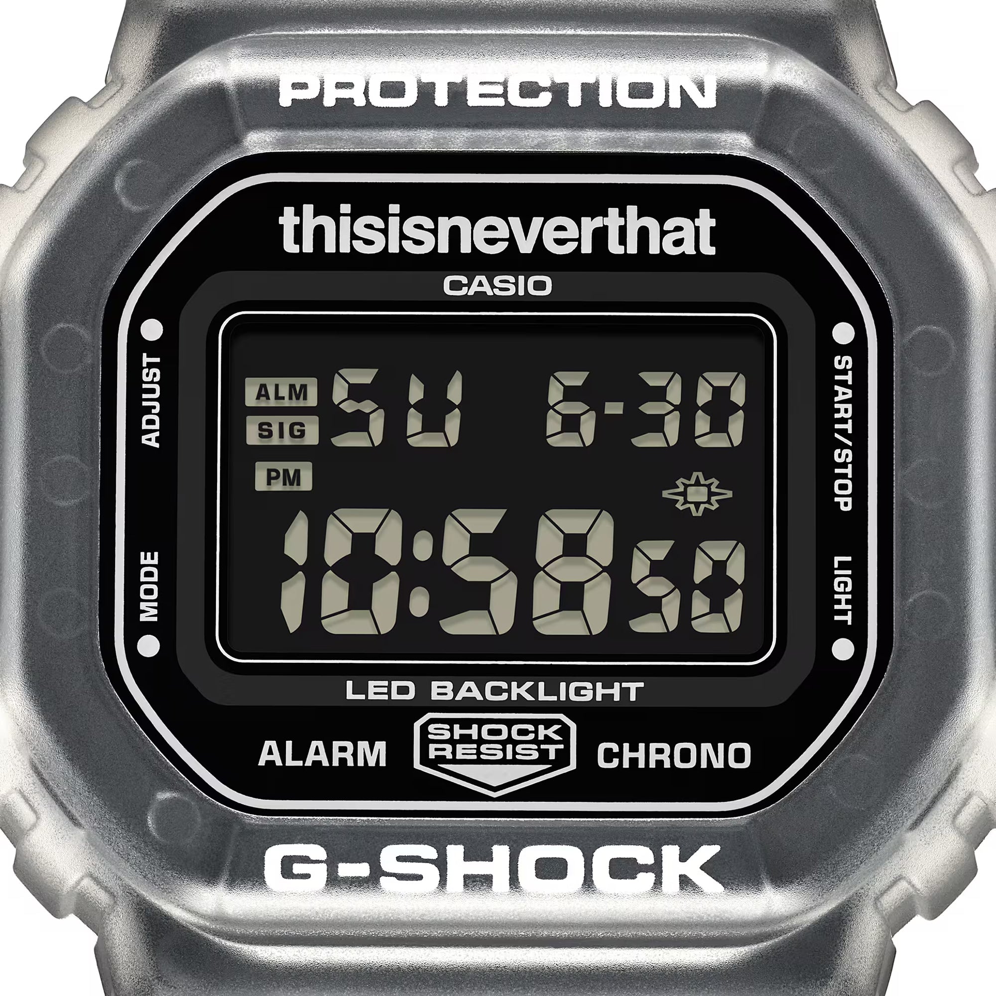 white and grey watch on a white background