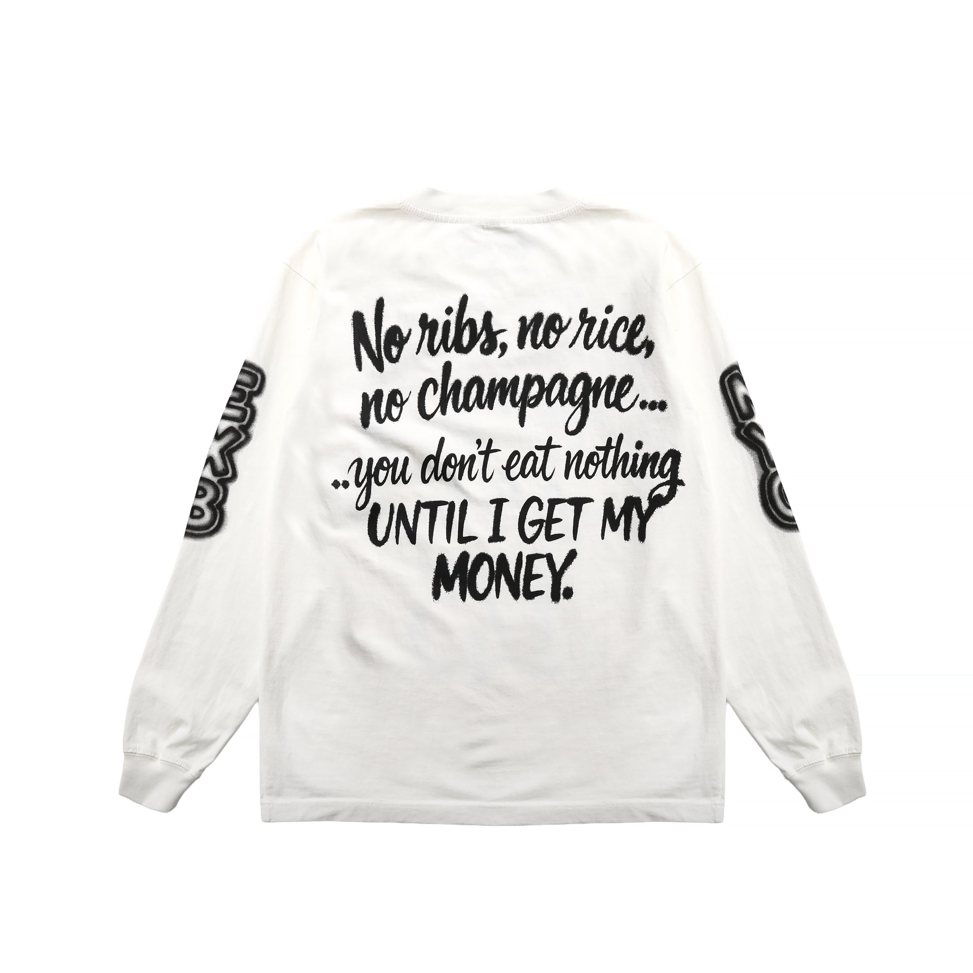 White Long-Sleeve T-Shirt on a white background