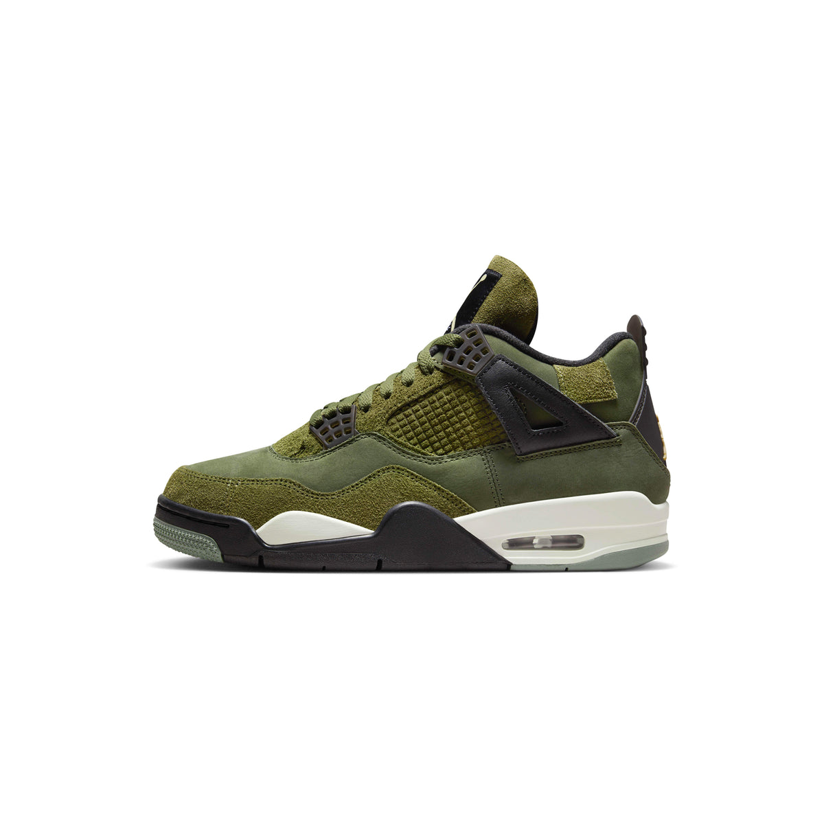 Nike Air Jordan 4 Retro SE Craft, Mens Size 12, Black & Olive Suede - Brand New Air Jordan 4 Kids Retro SE Craft Shoes – Extra Butter main image 4