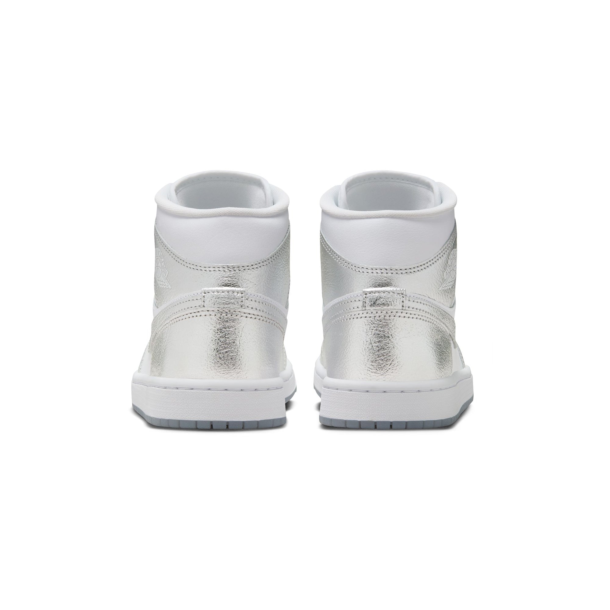 White/metallic Silver-wolf Grey Sneakers on a white background