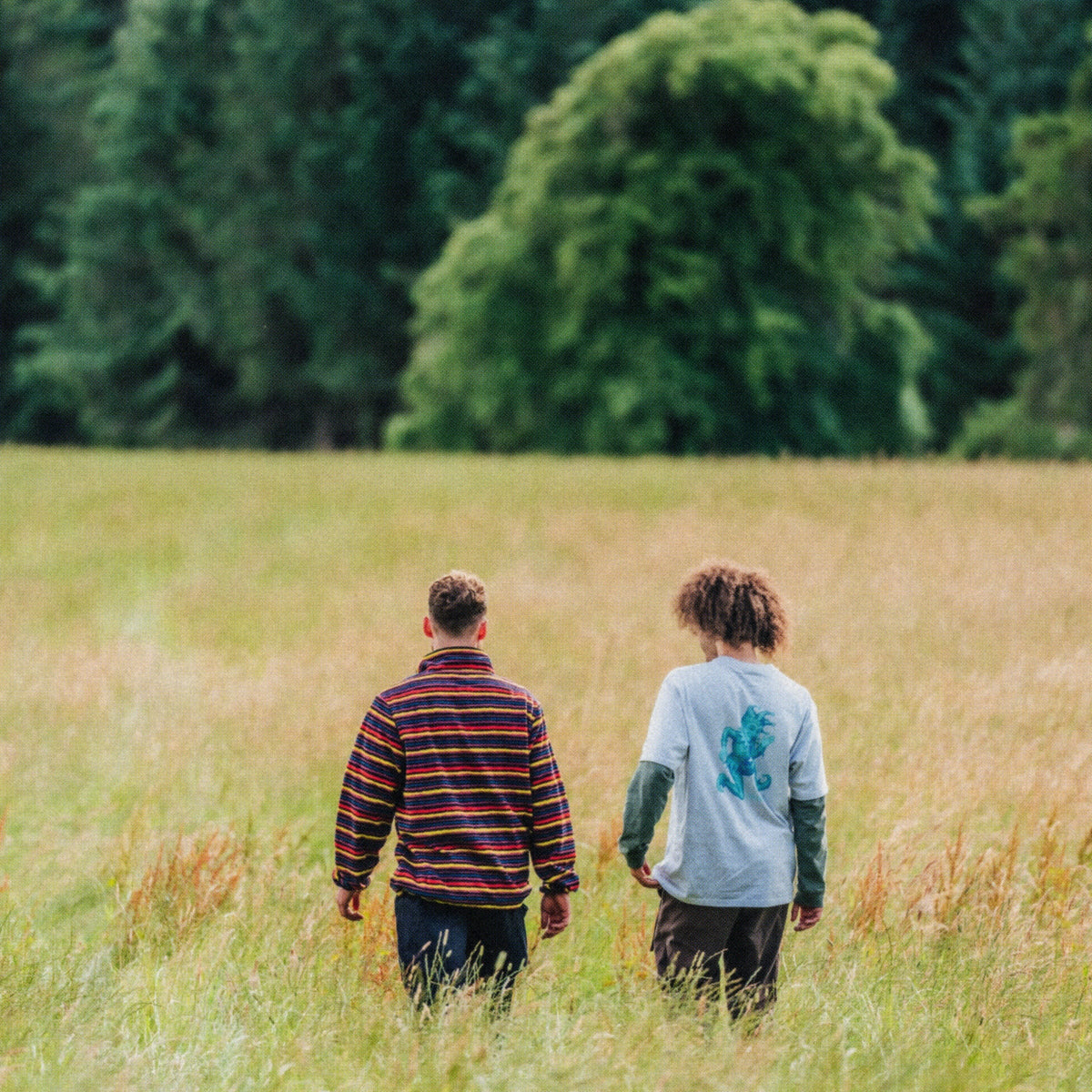 men in a field