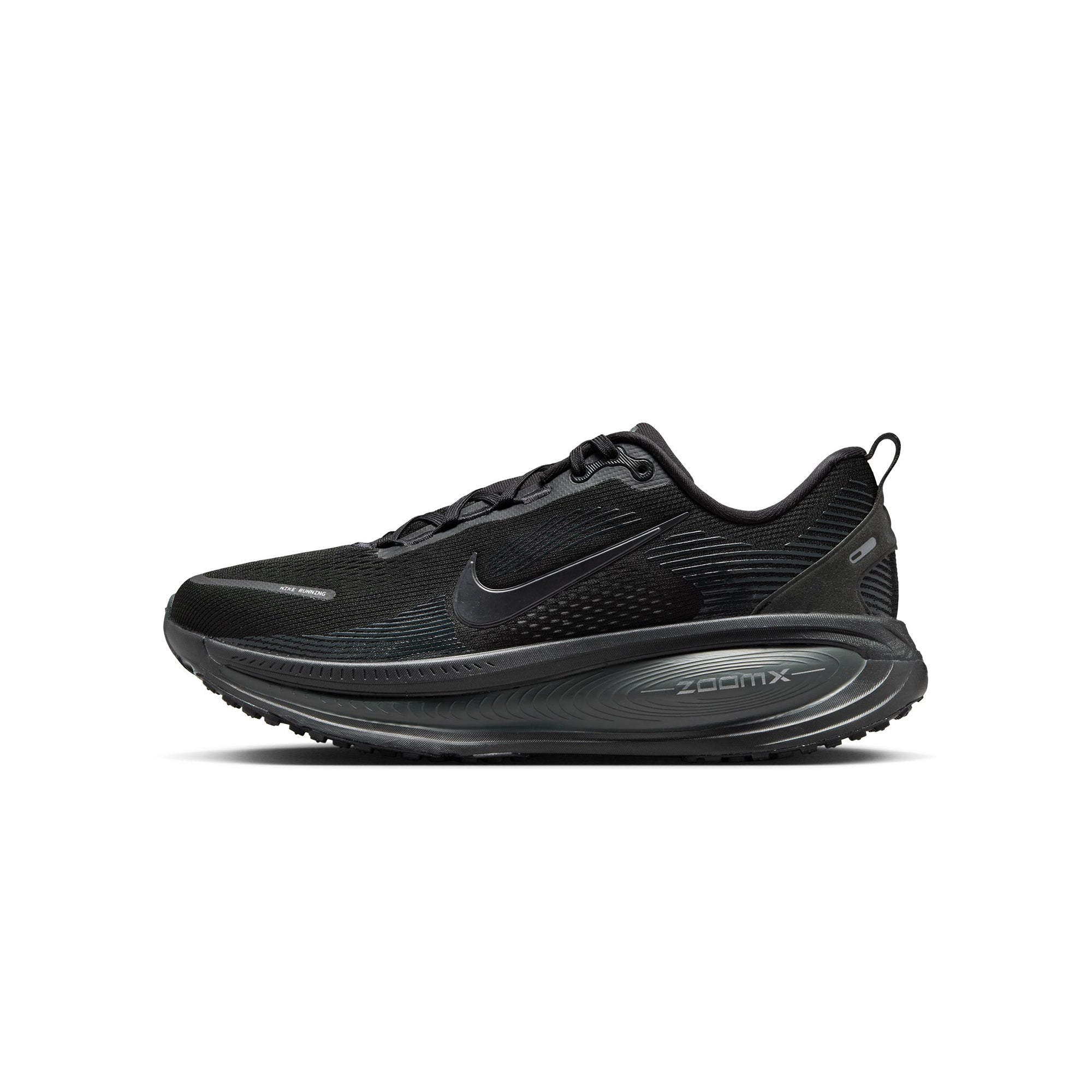 black sneakers on a white background