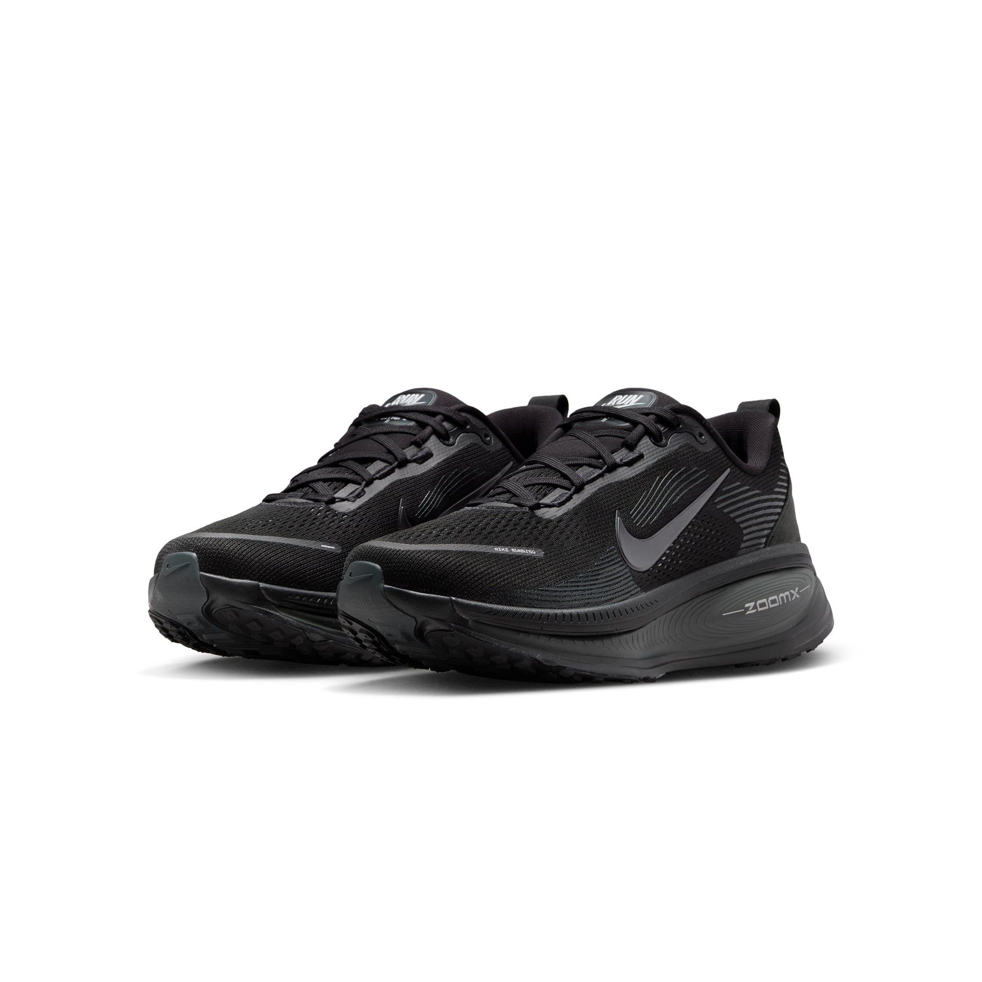 black sneakers on a white background