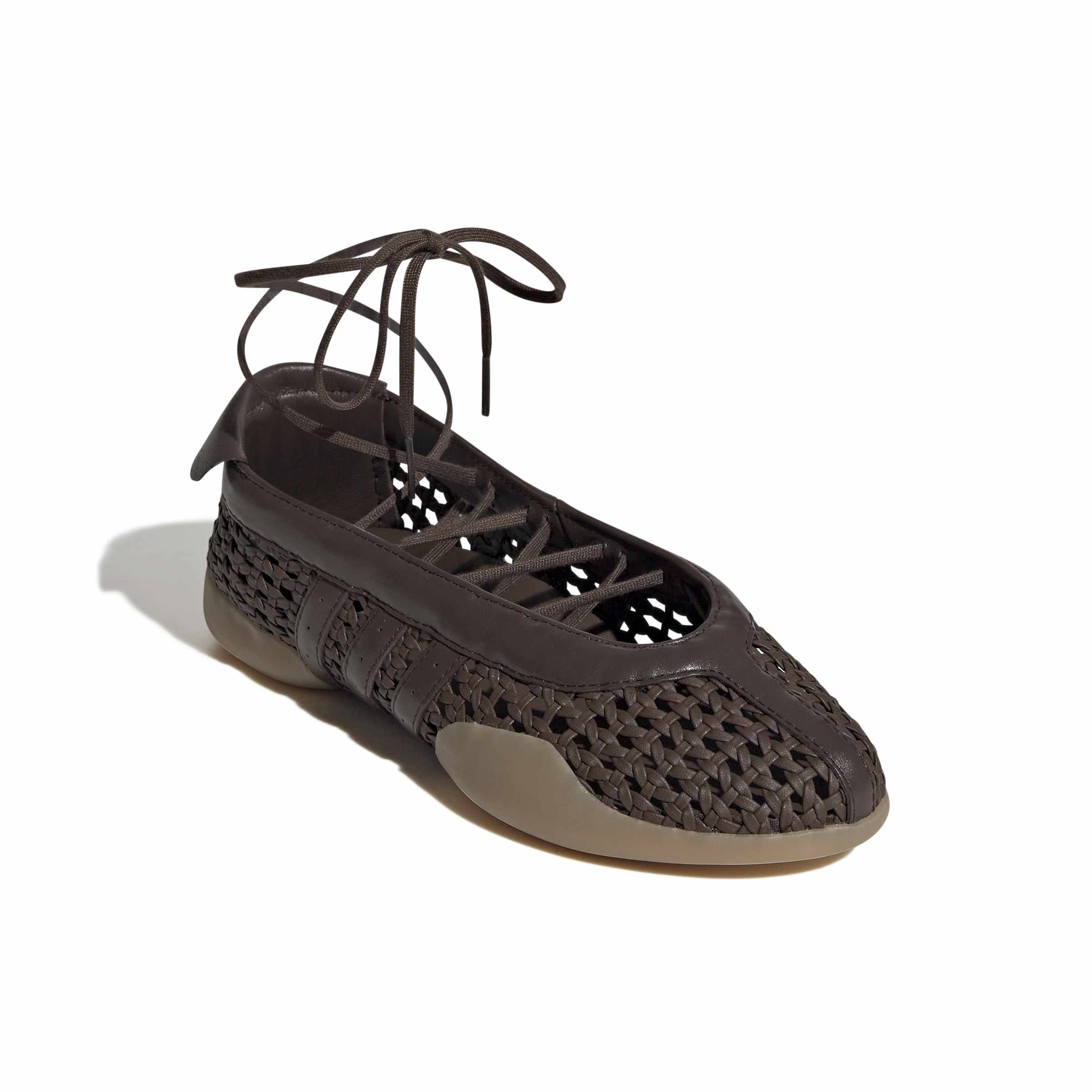 brown ballet sneakers on a white background