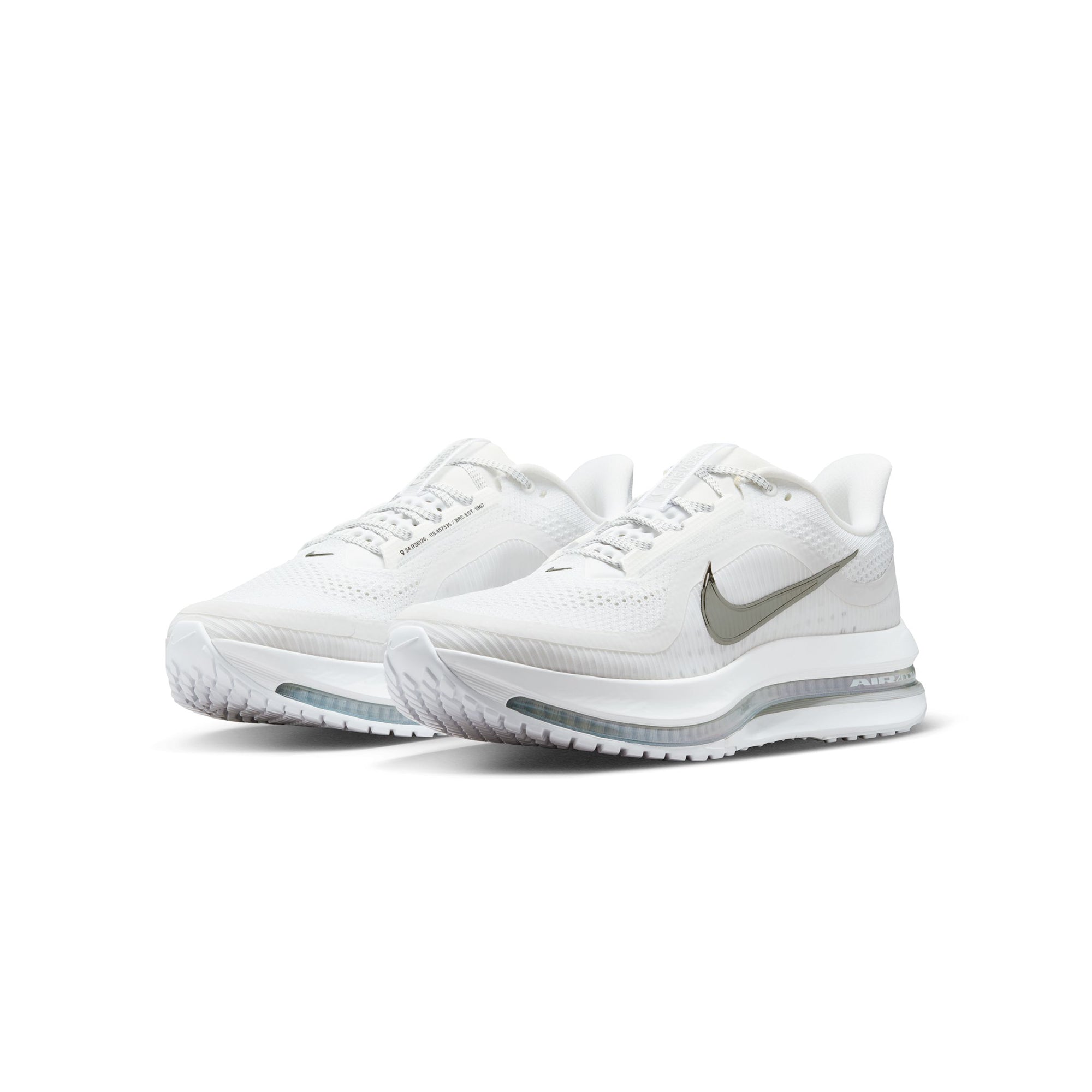 White/metallic Silver-metallic Silver Sneakers on a white background