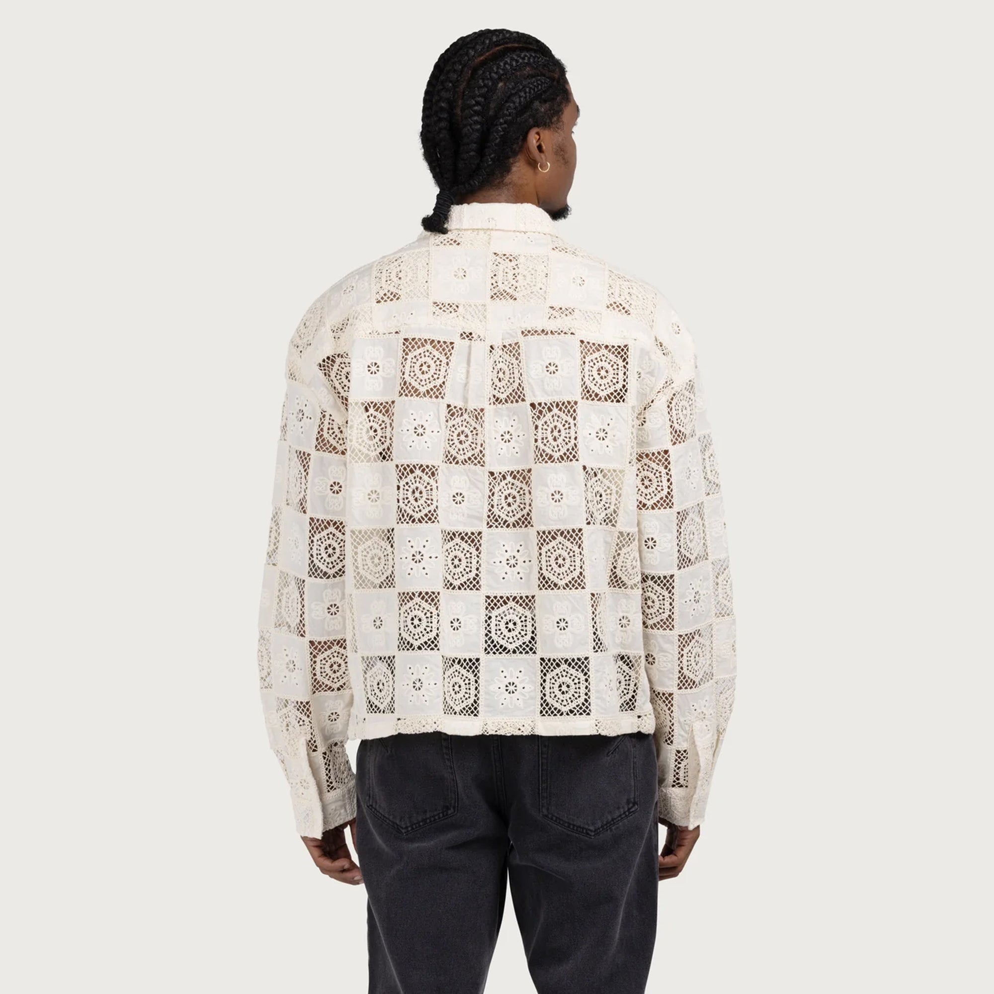 Honor The Gift Mens Crochet Full-Zip Jacket