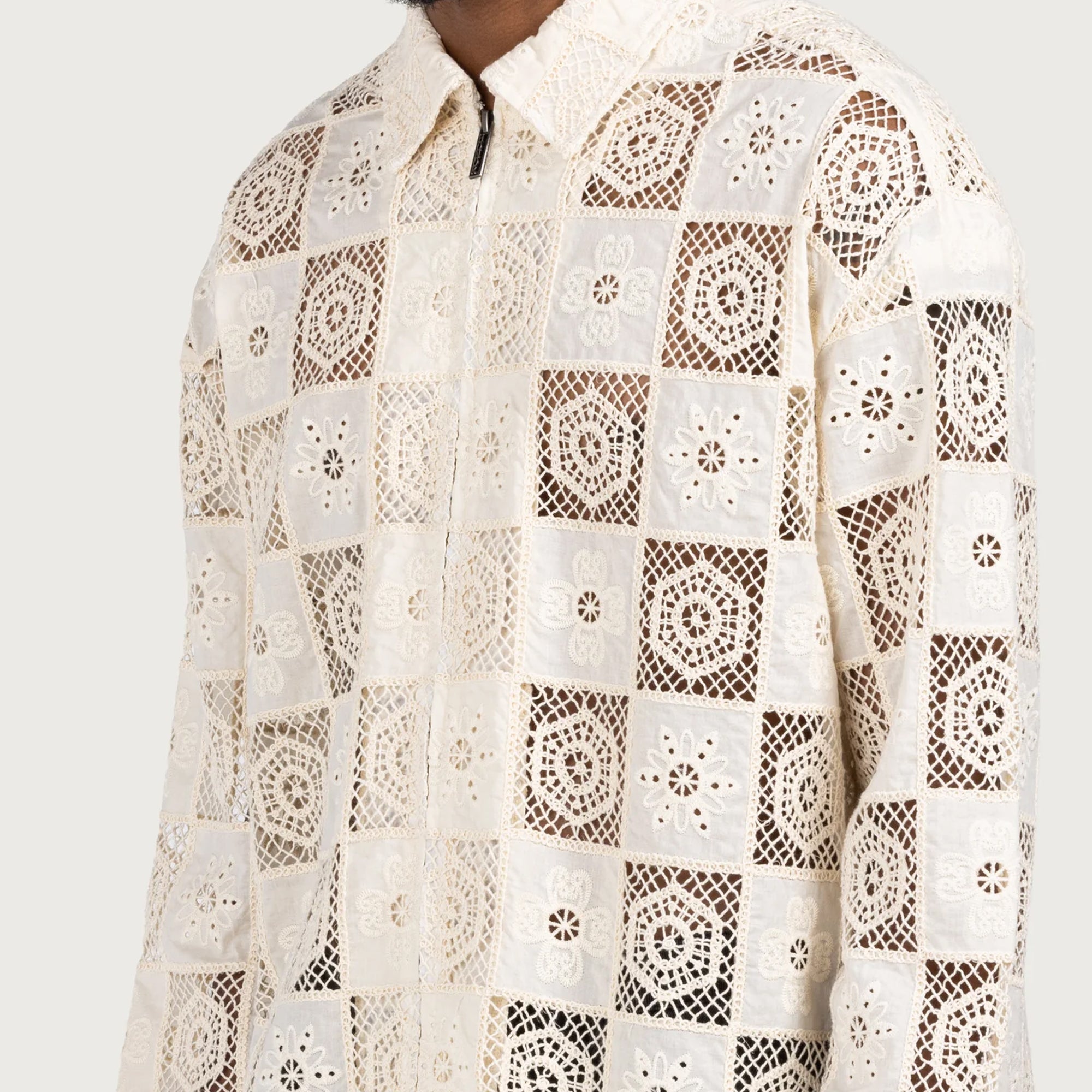 Honor The Gift Mens Crochet Full-Zip Jacket