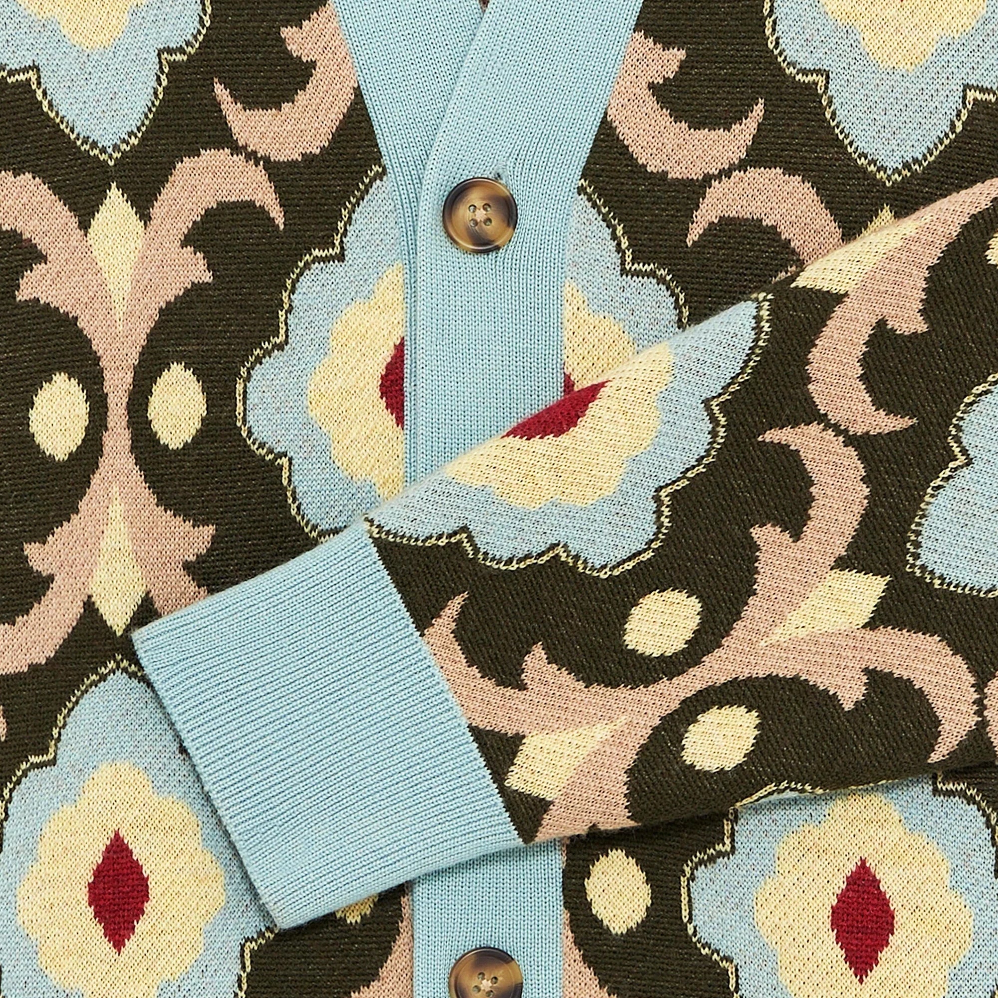 Drole De Monsieur Mens La Maille Tapisserie Knit Cardigan