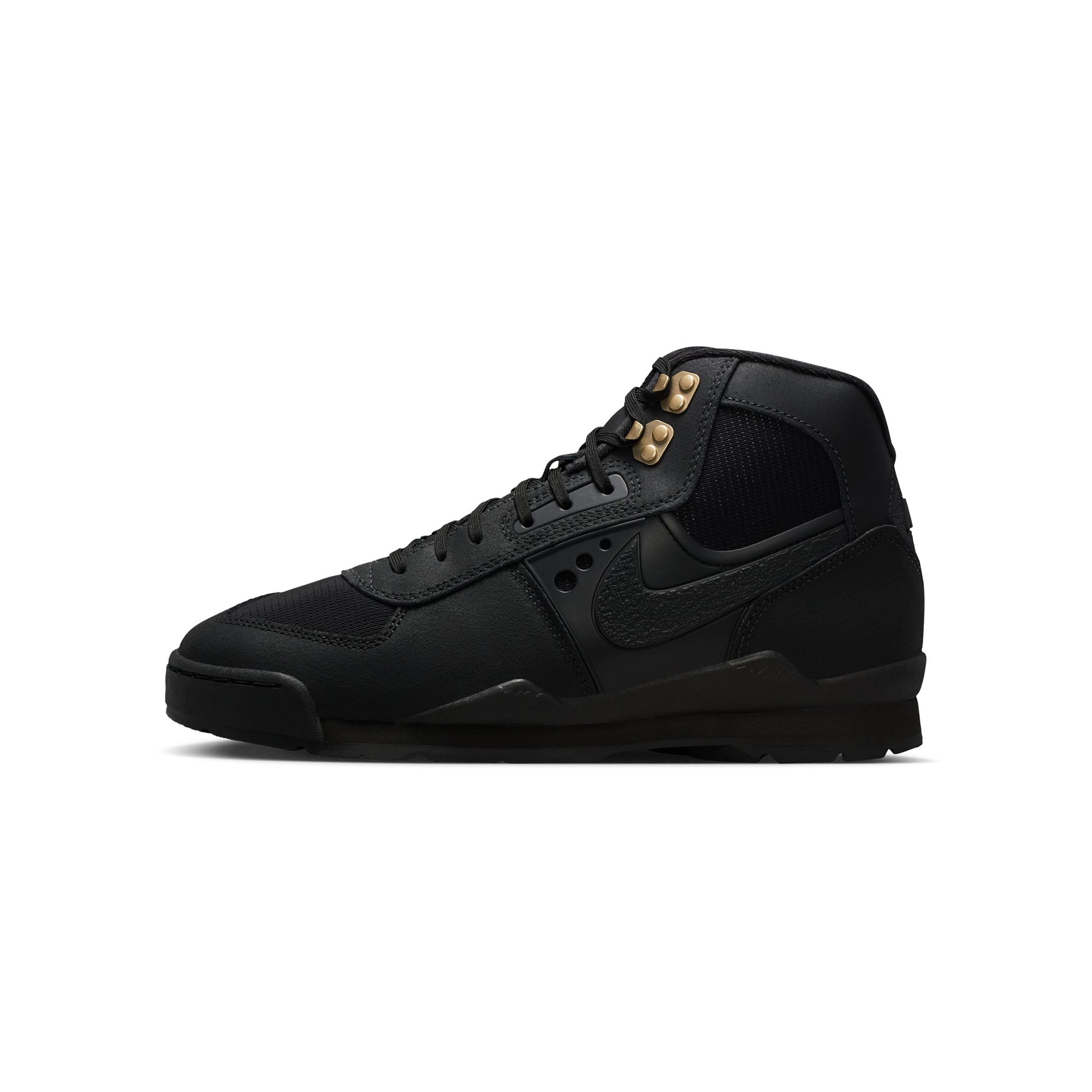 black sneaker boots on a white background