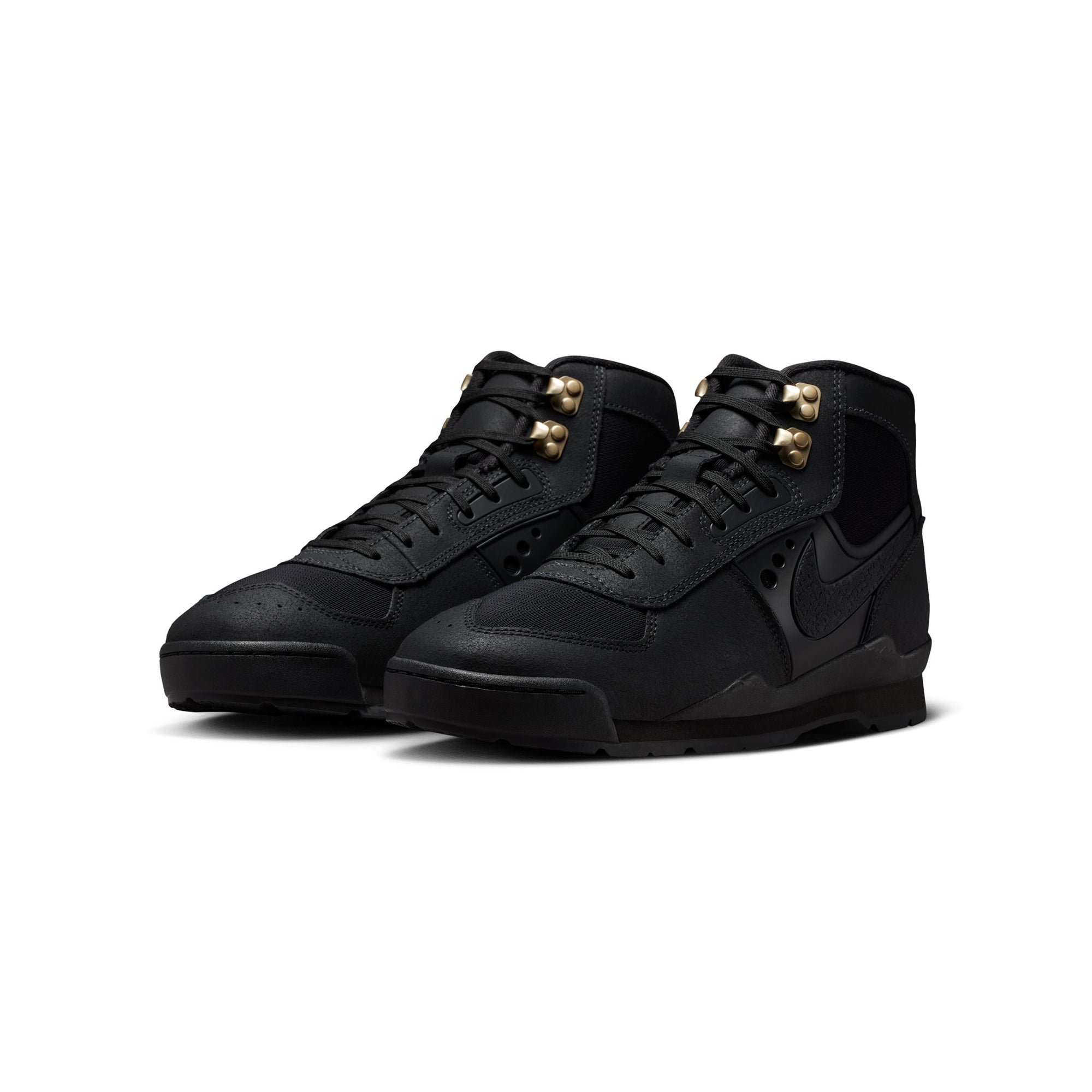 black sneaker boots on a white background