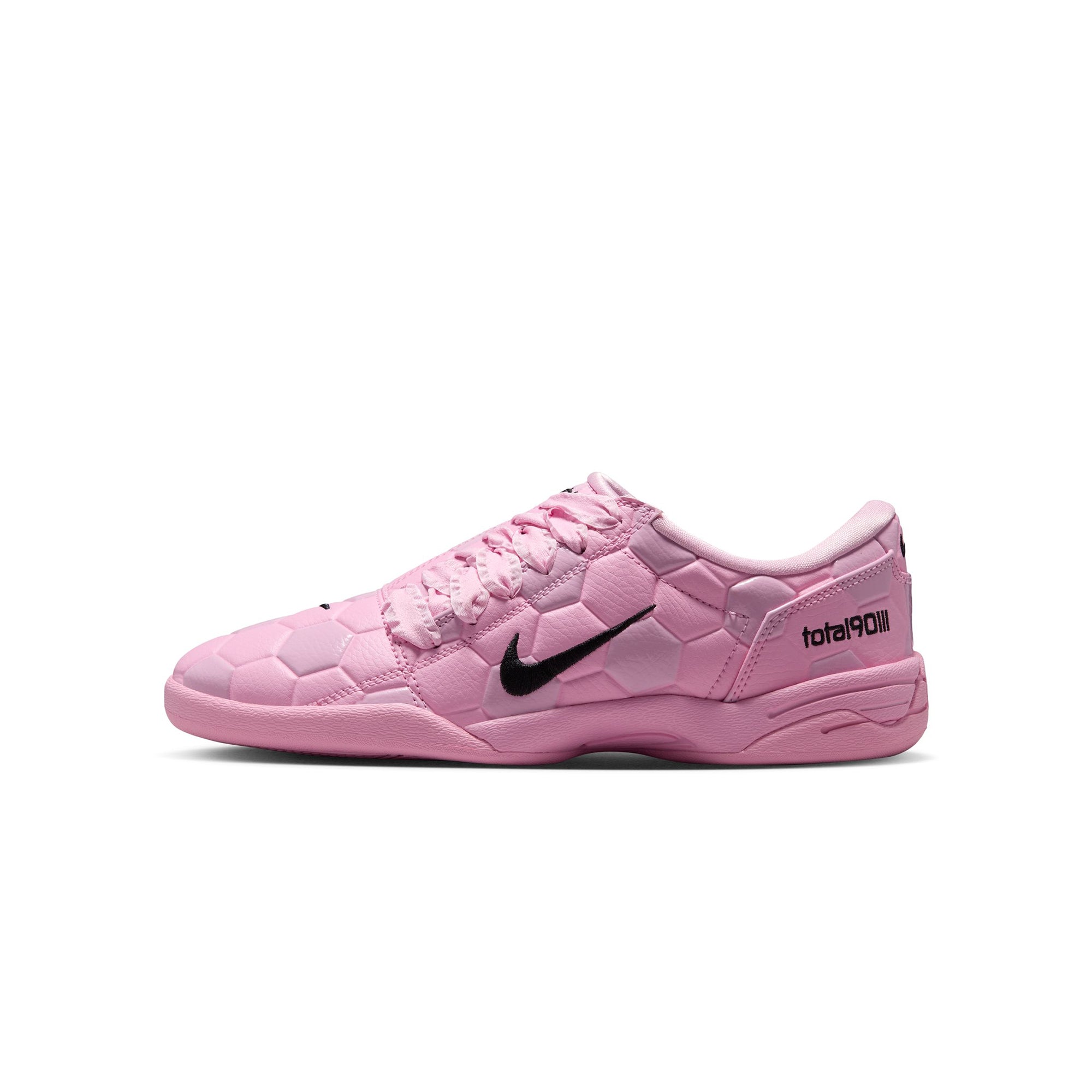 pink and black sneakers on a white background
