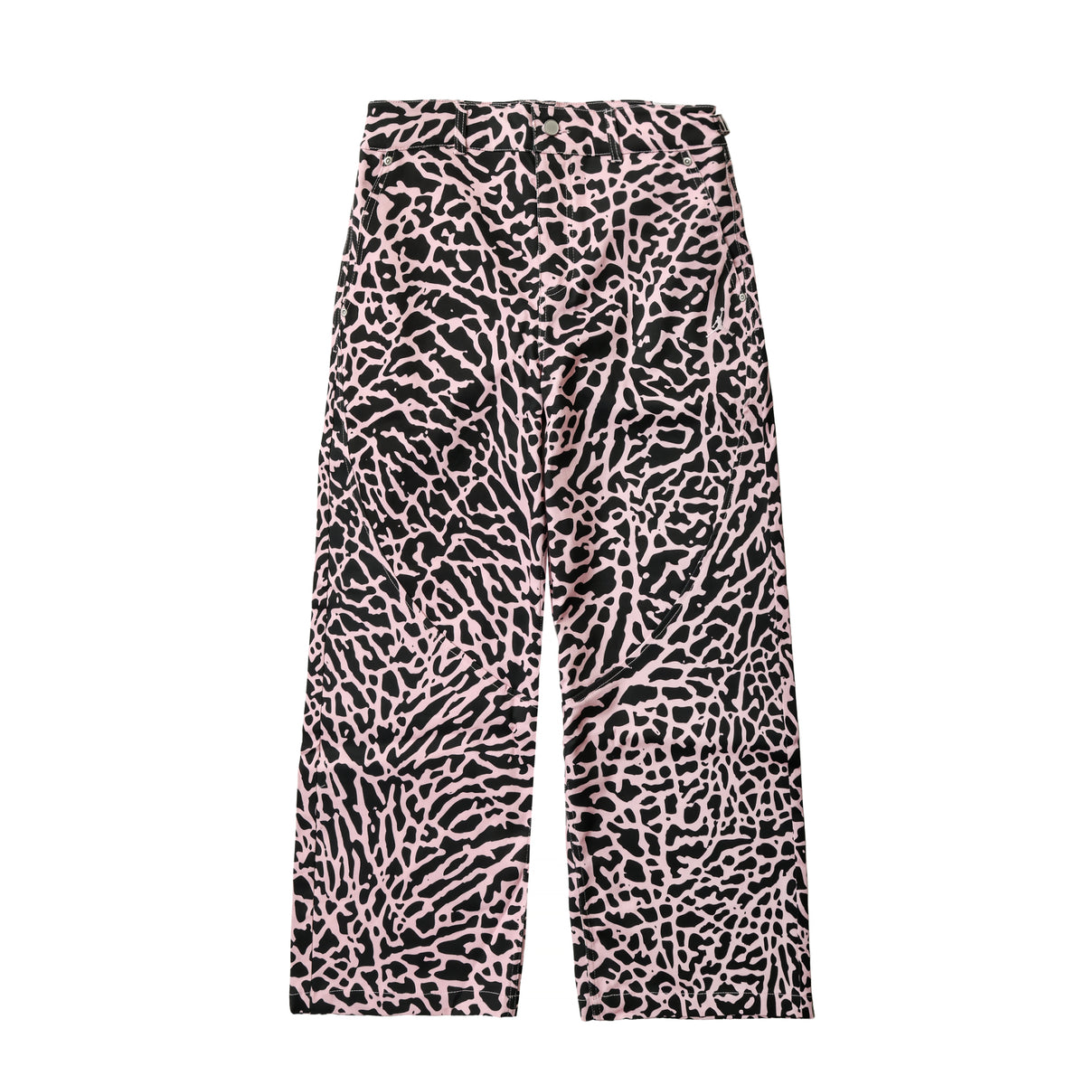 pink and black pants on a white background