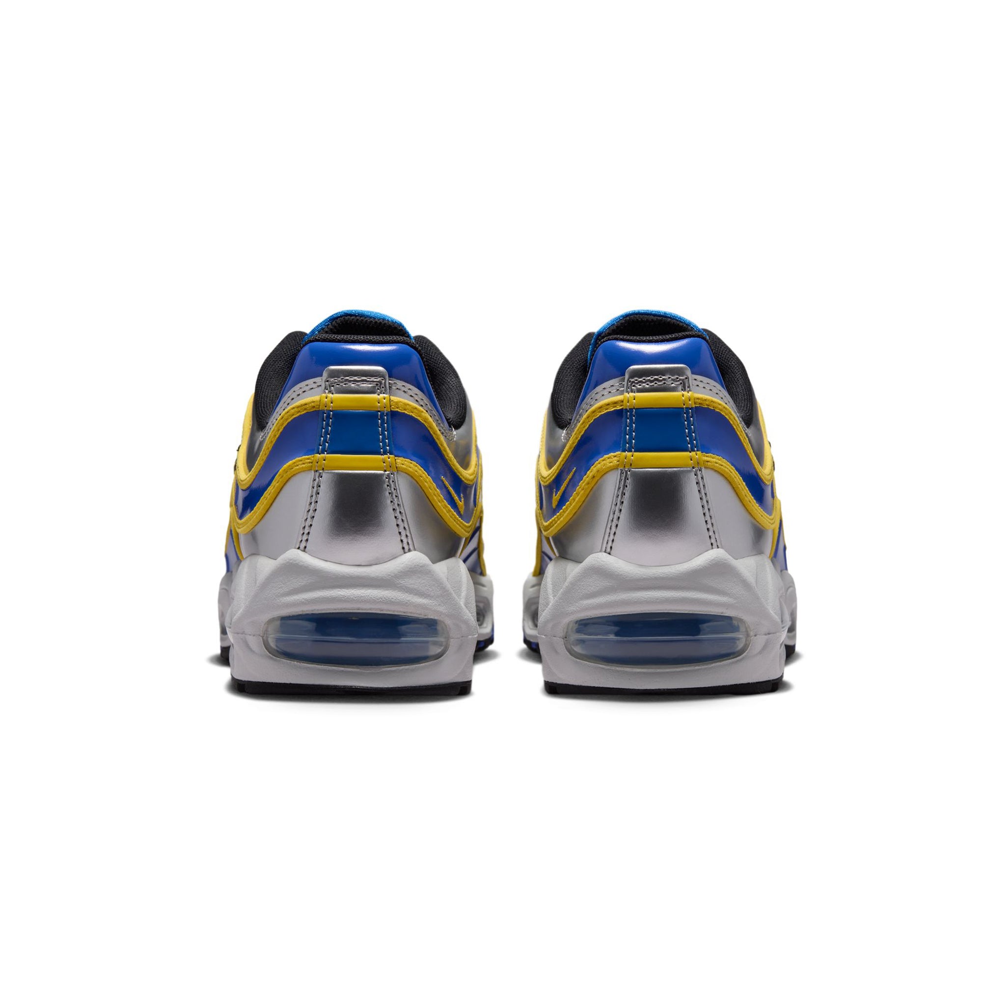 Metallic Silver/varsity Maize Sneakers on a white background