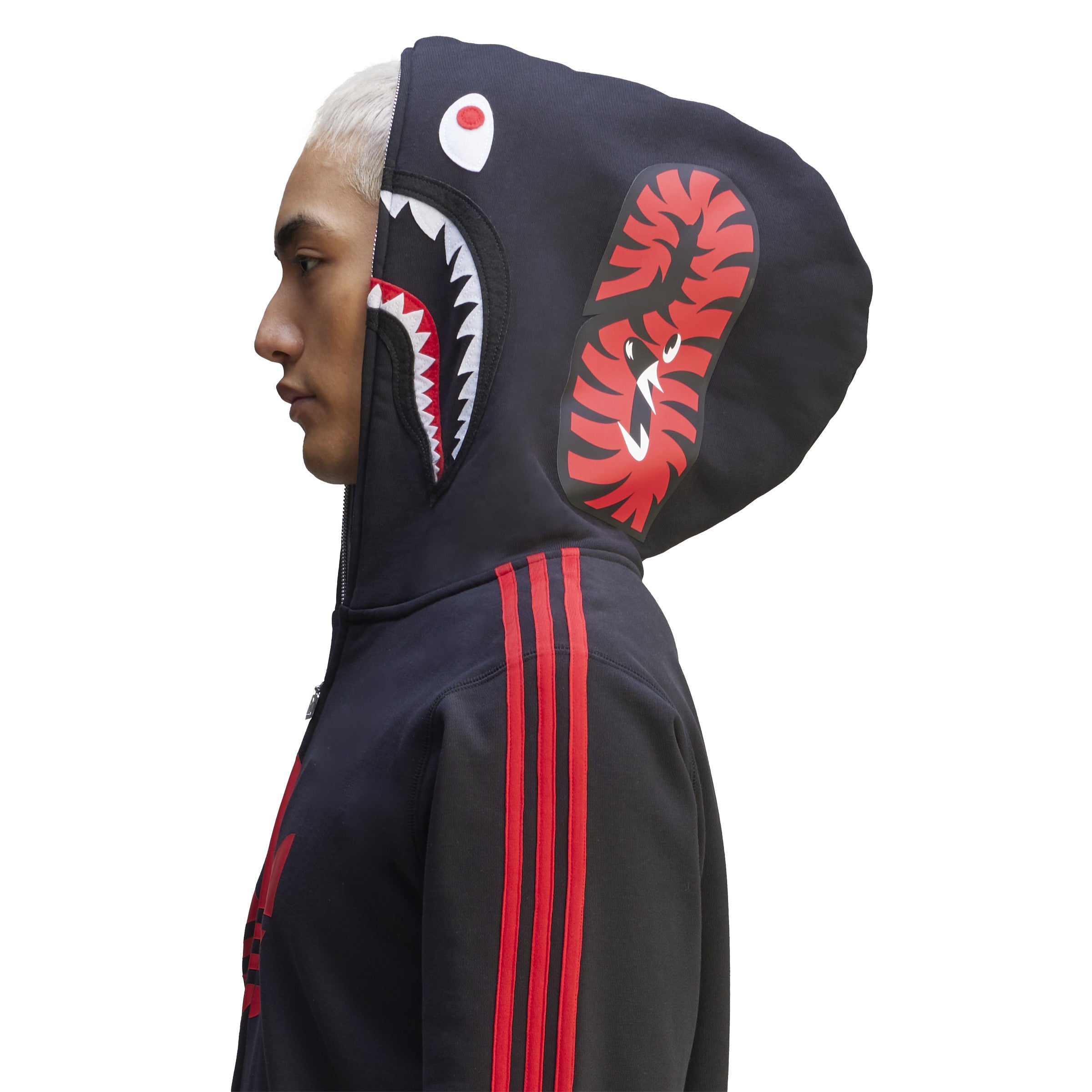 Adidas x Bape Mens Shark Full-Zip Hoodie – Extra Butter