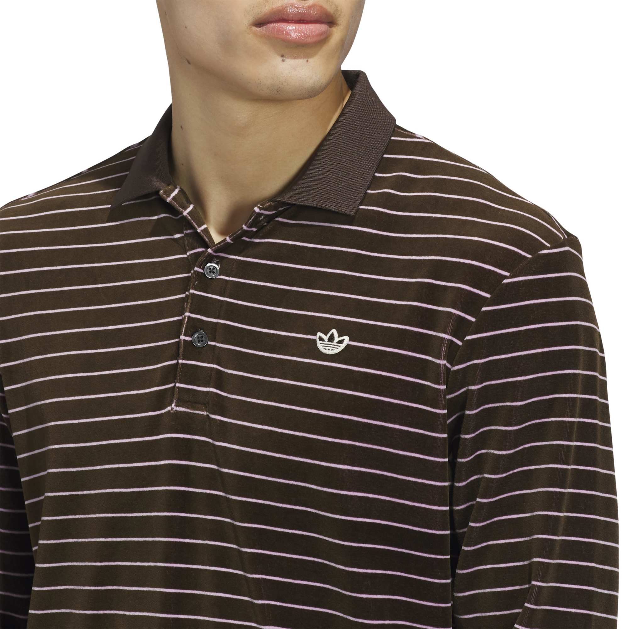 Adidas Golf Mens Originals Velour Long Sleeve Polo Shirt