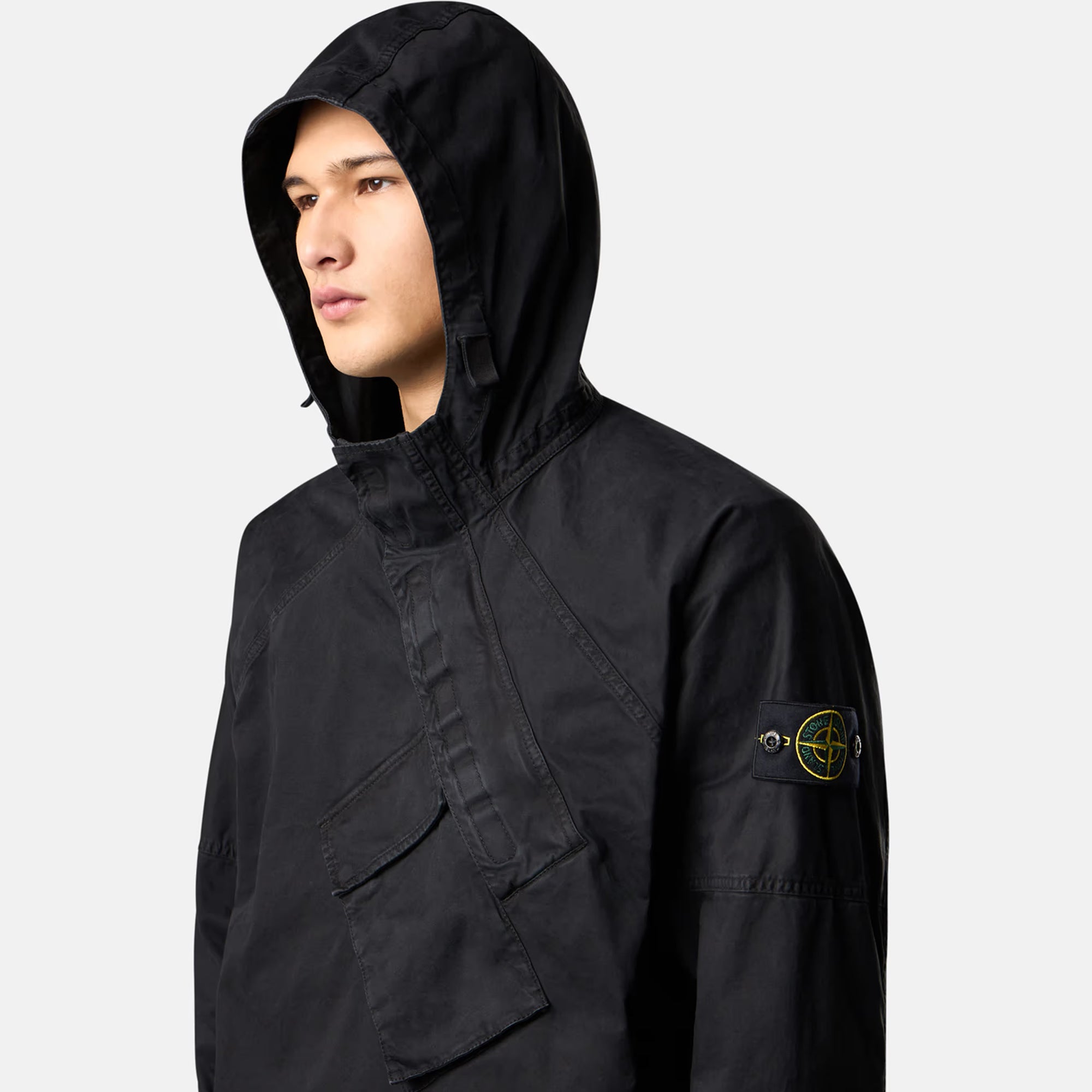 Stone Island Mens Organic Stretch Twill Hooded Anorak