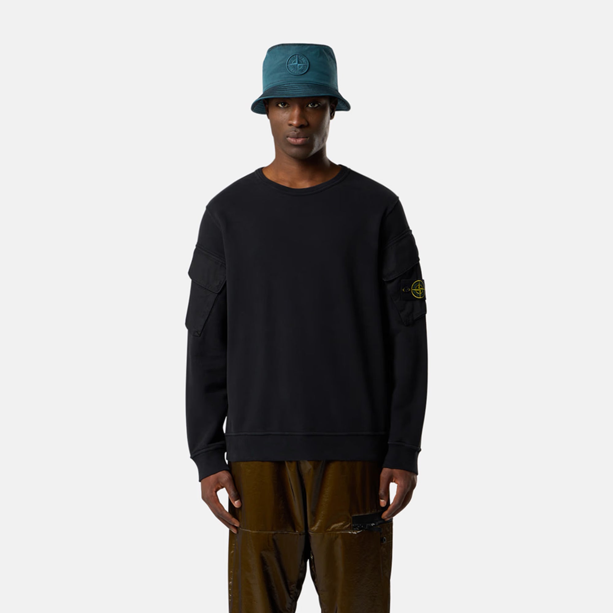 Stone Island Mens Brushed Organic Cotton Fleece Sweatshirt – Extra