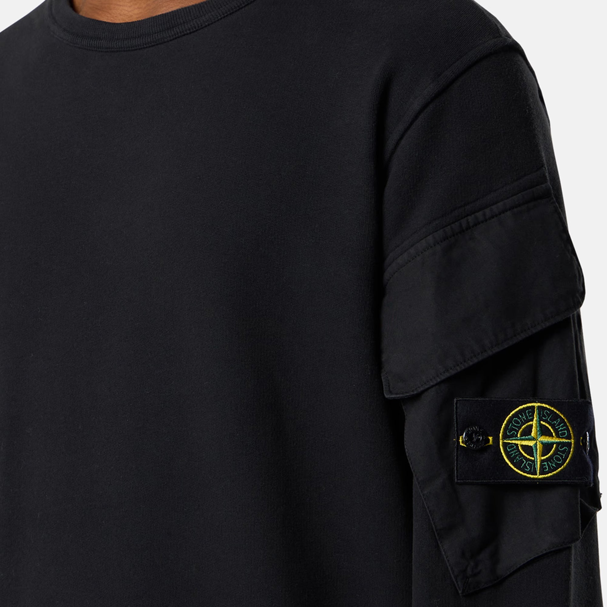 Stone Island Mens Brushed Organic Cotton Fleece Sweatshirt