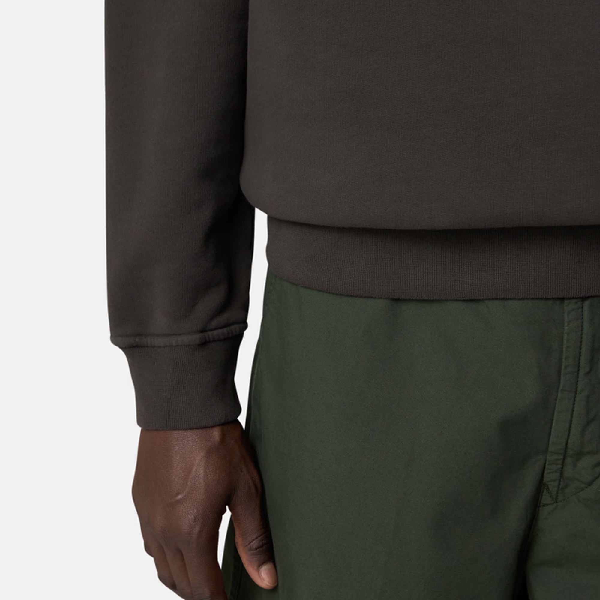 Stone Island Mens Brushed Organic Cotton Fleece Sweatshirt