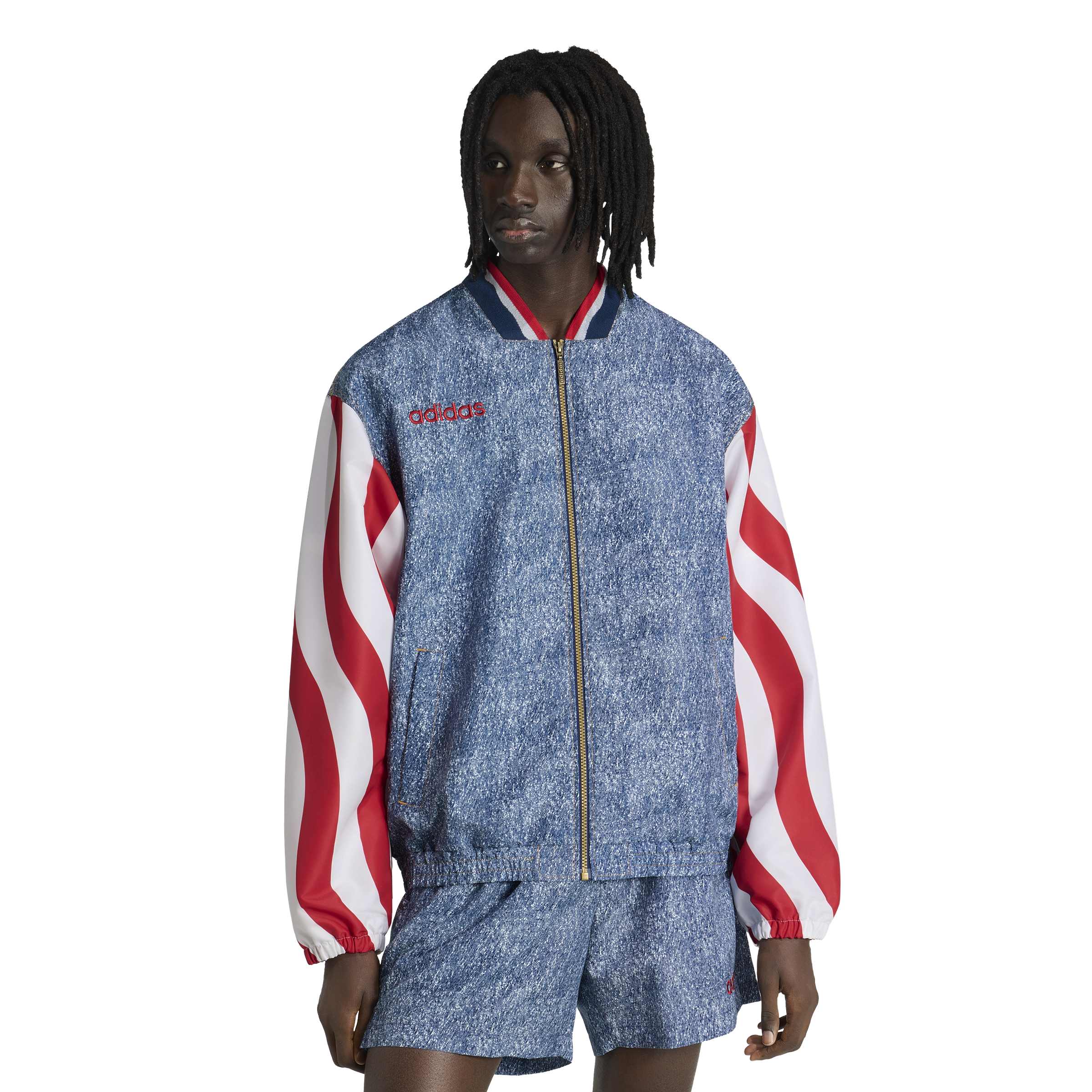 Adidas Mens Denim Graphic Track Top