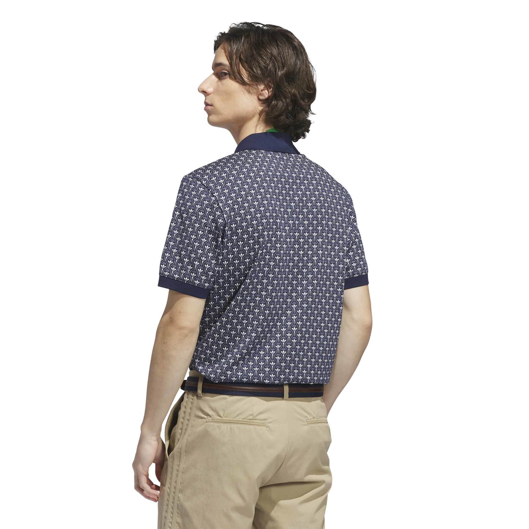 Adidas Golf Mens Originals All Over Trefoil Polo Shirt