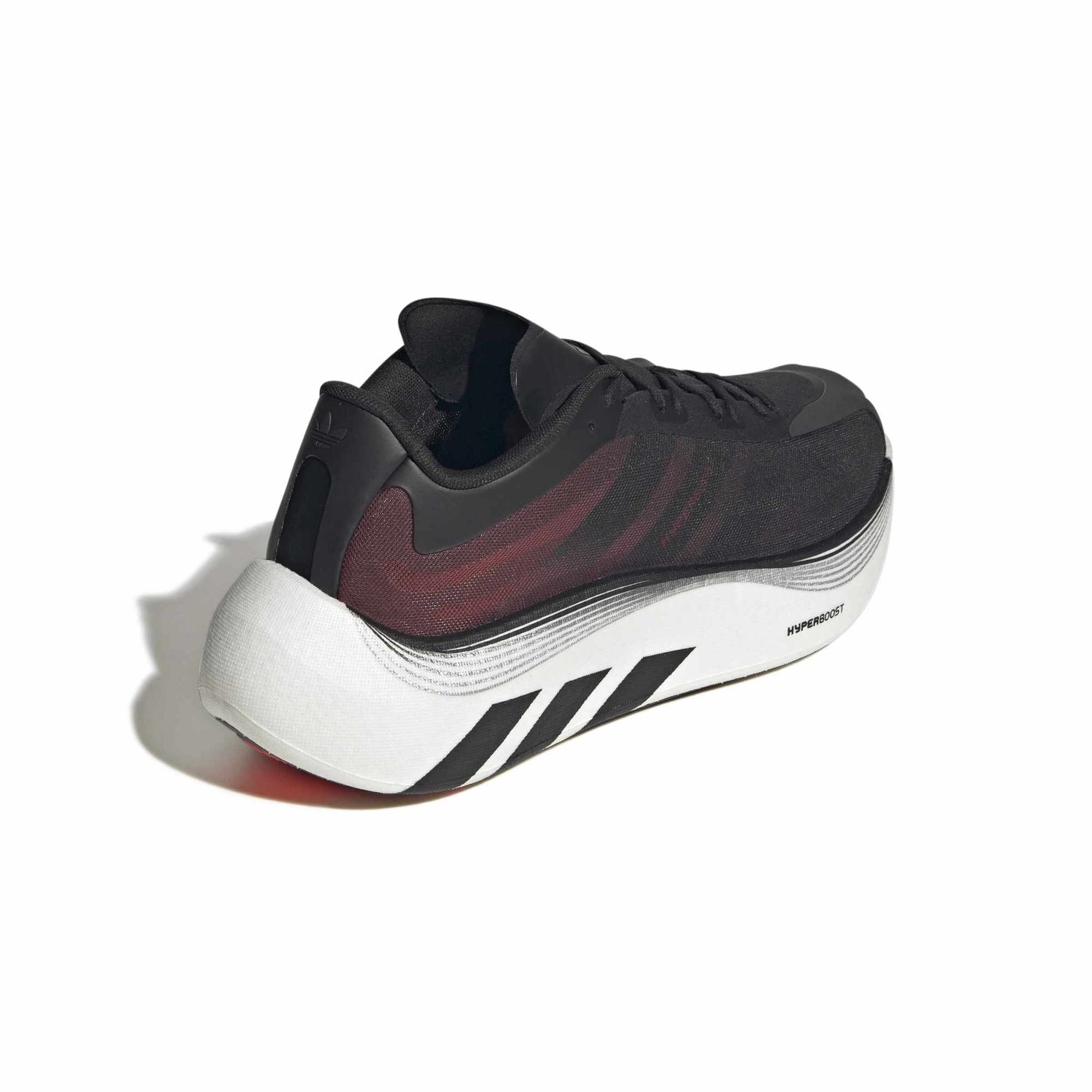 Core Black/ Solar Red/ White Sneakers on a white background