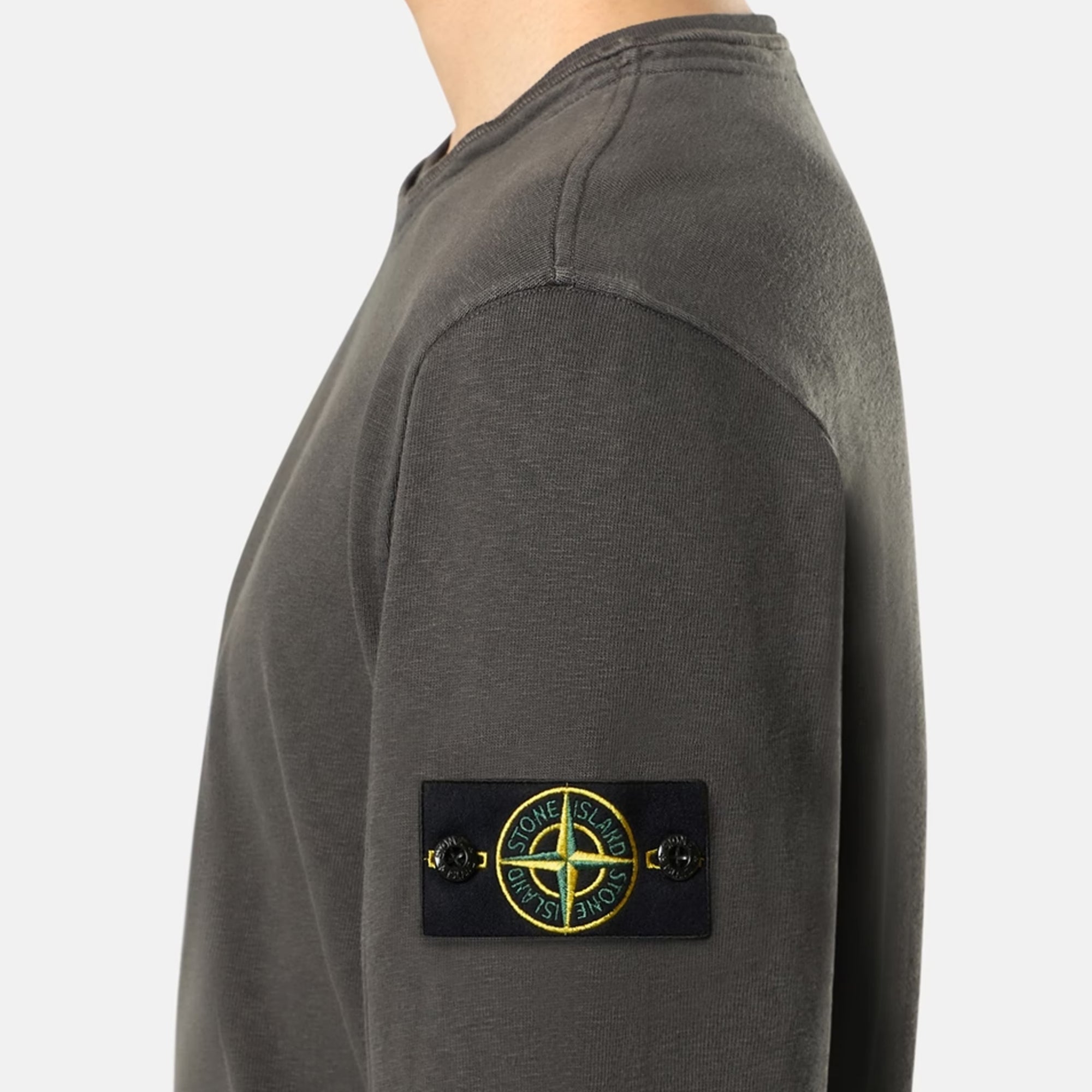 Stone Island Mens Malfile Fleece 'Old' Effect Sweatshirt