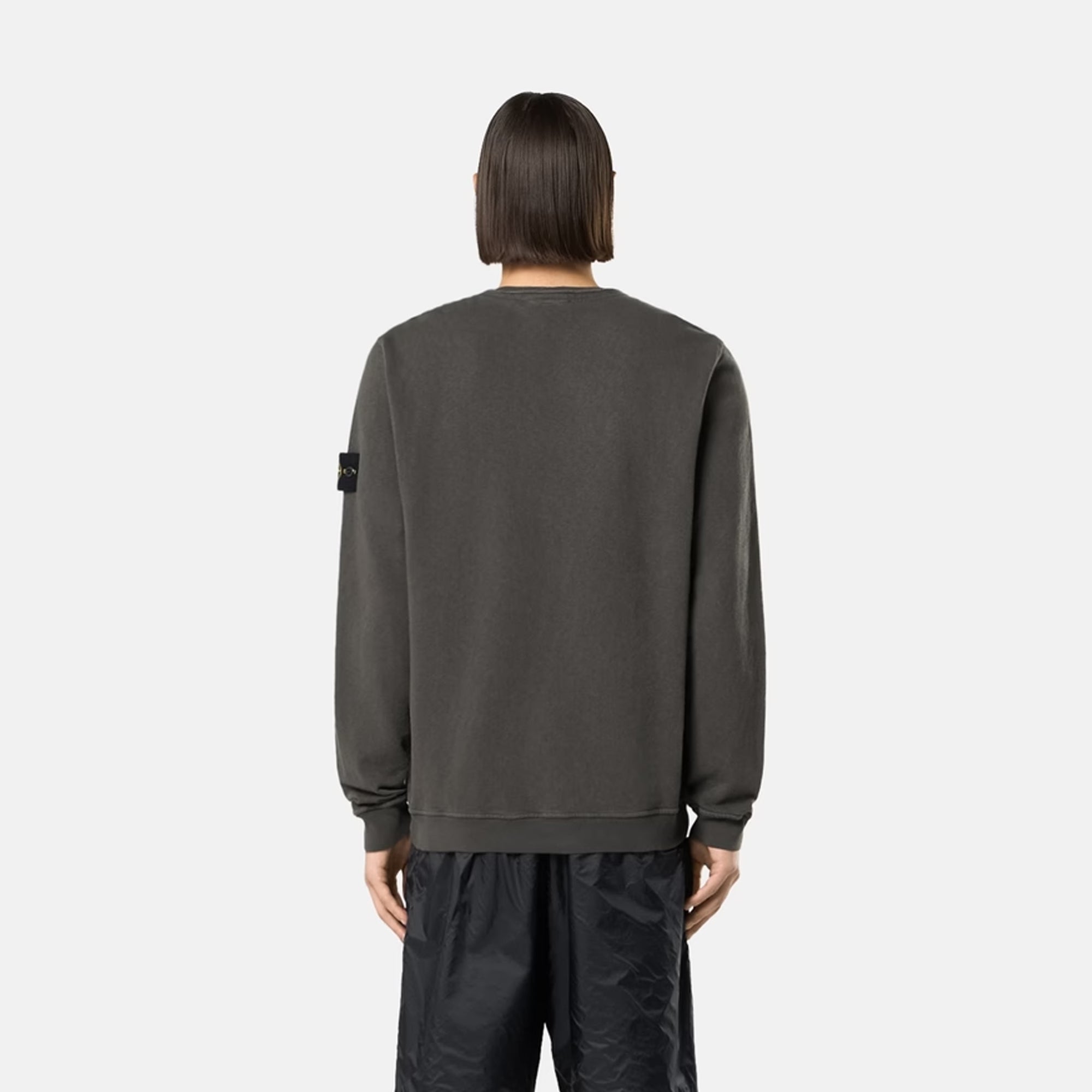 Stone Island Mens Malfile Fleece 'Old' Effect Sweatshirt
