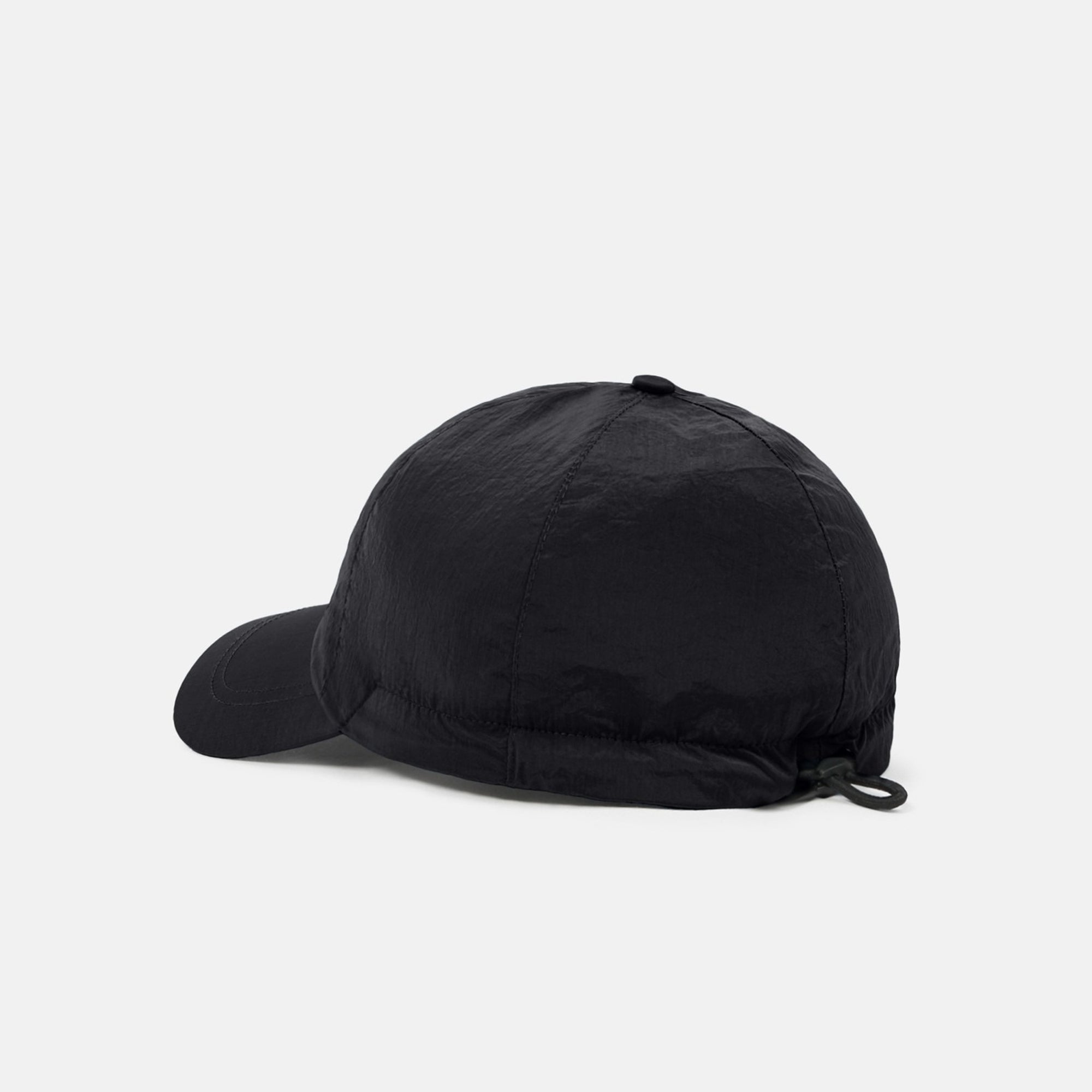 black nylon hat on a white background