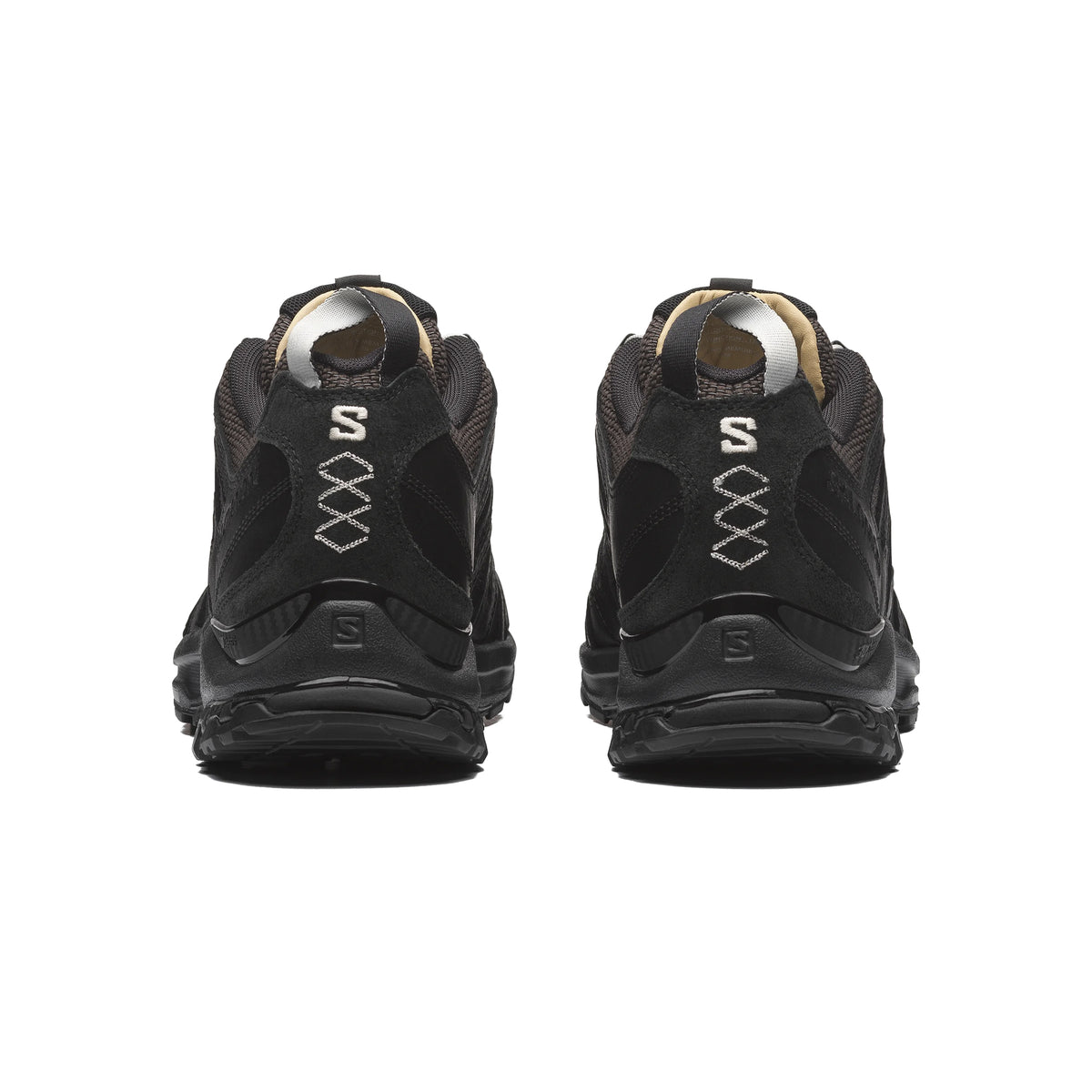 Black / Earth Brown Sneakers on a white background on a white background