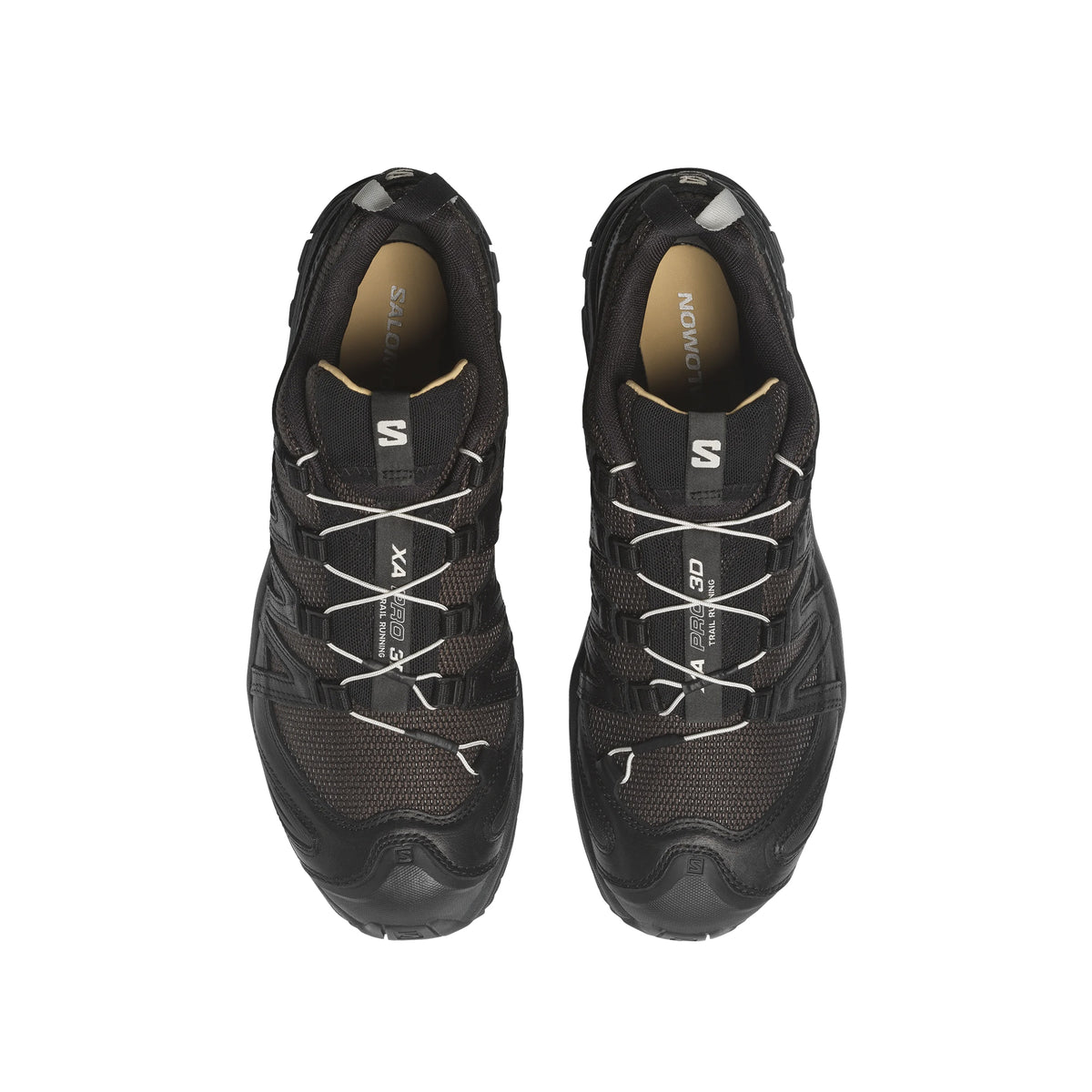 Black / Earth Brown Sneakers on a white background on a white background
