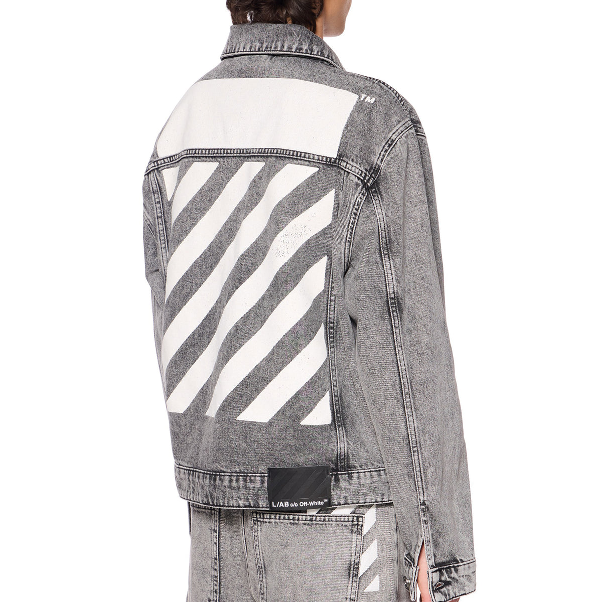 L/AB c/o Off-White™ Mens Zip Trucker Denim Jacket