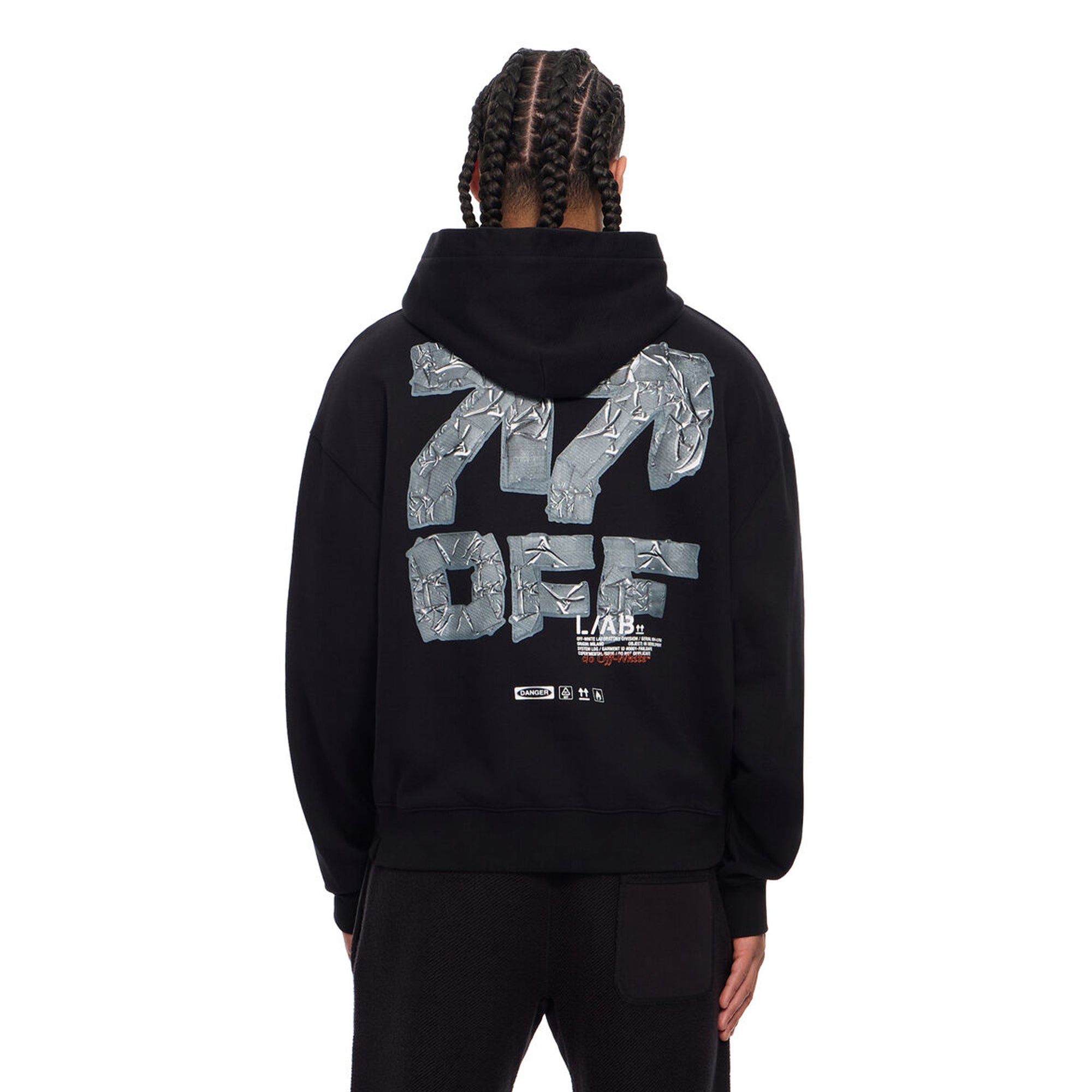 Off-White Mens Off Active Duct Tape Hoodies