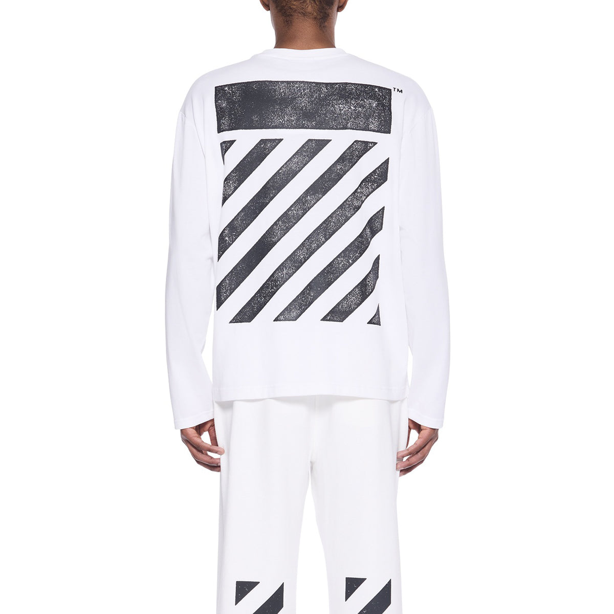 L/AB c/o Off-White™ Mens Diagonal Long-Sleeve Tee