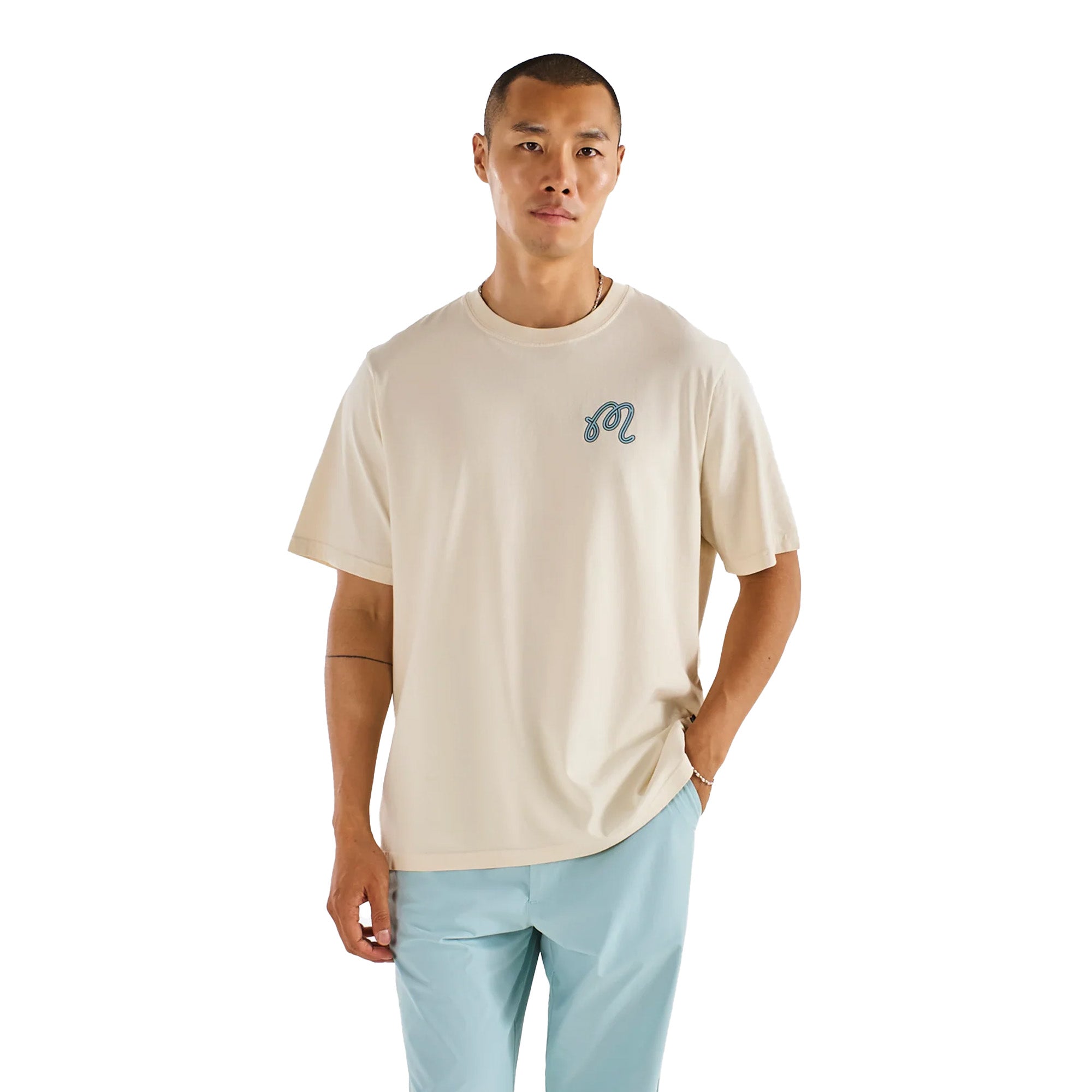 Malbon Golf Mens Bermuda Hawk & Dove Tee
