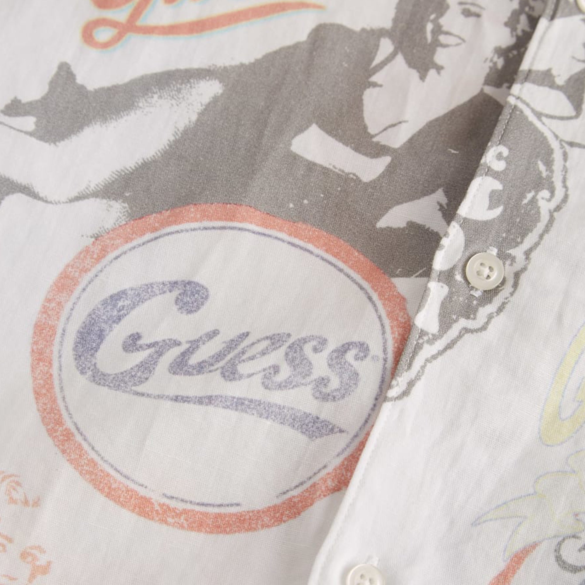 Guess USA Mens Printed Camp Shirt