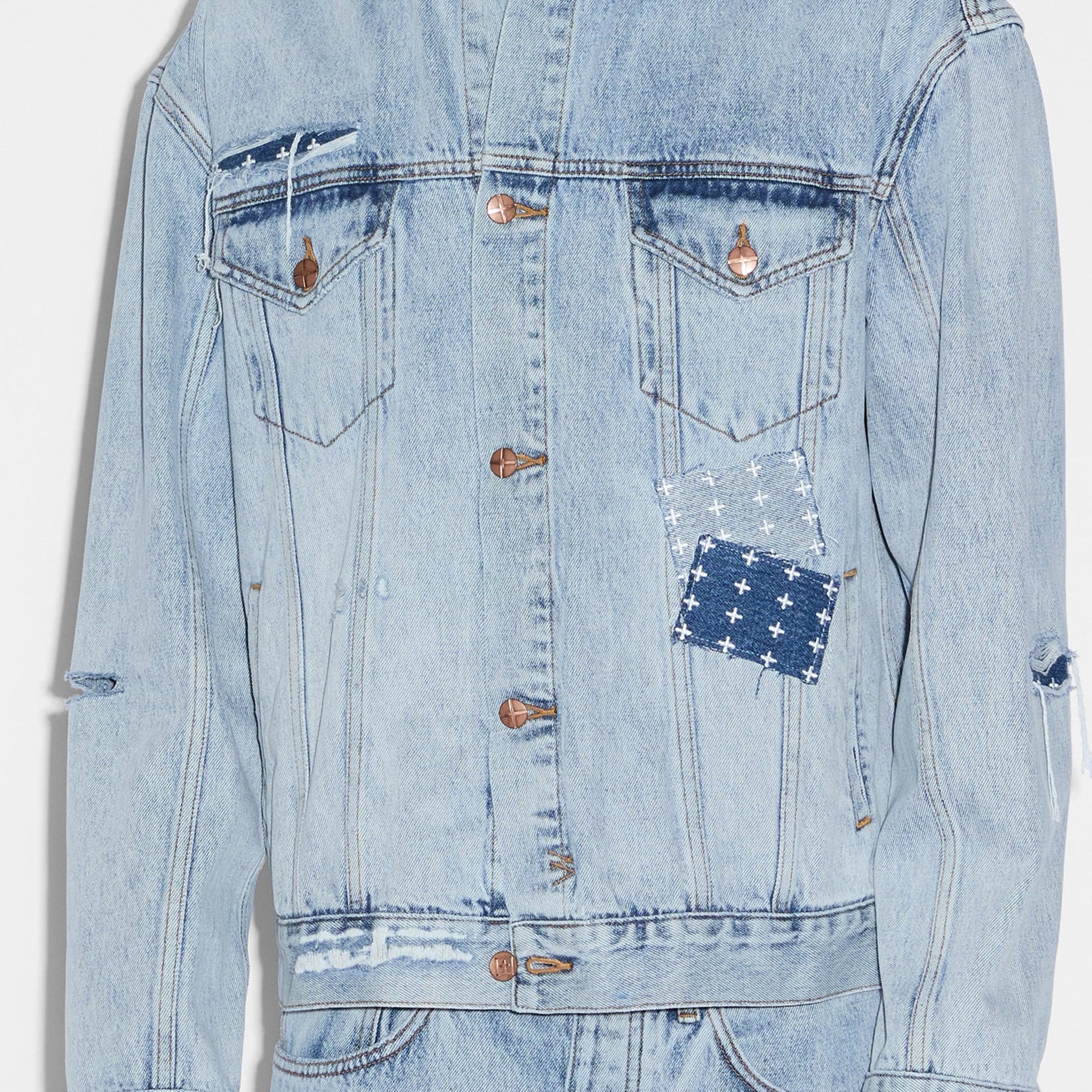 Ksubi Mens Oh G Jacket Mills Repair Denim Jacket